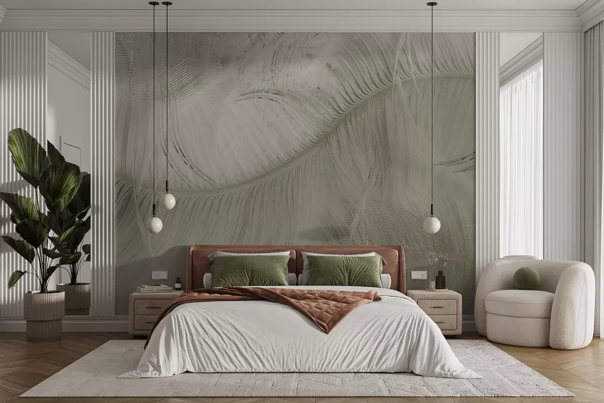 fototapet Textura pană ușoară în tonuri de verde w02072v2