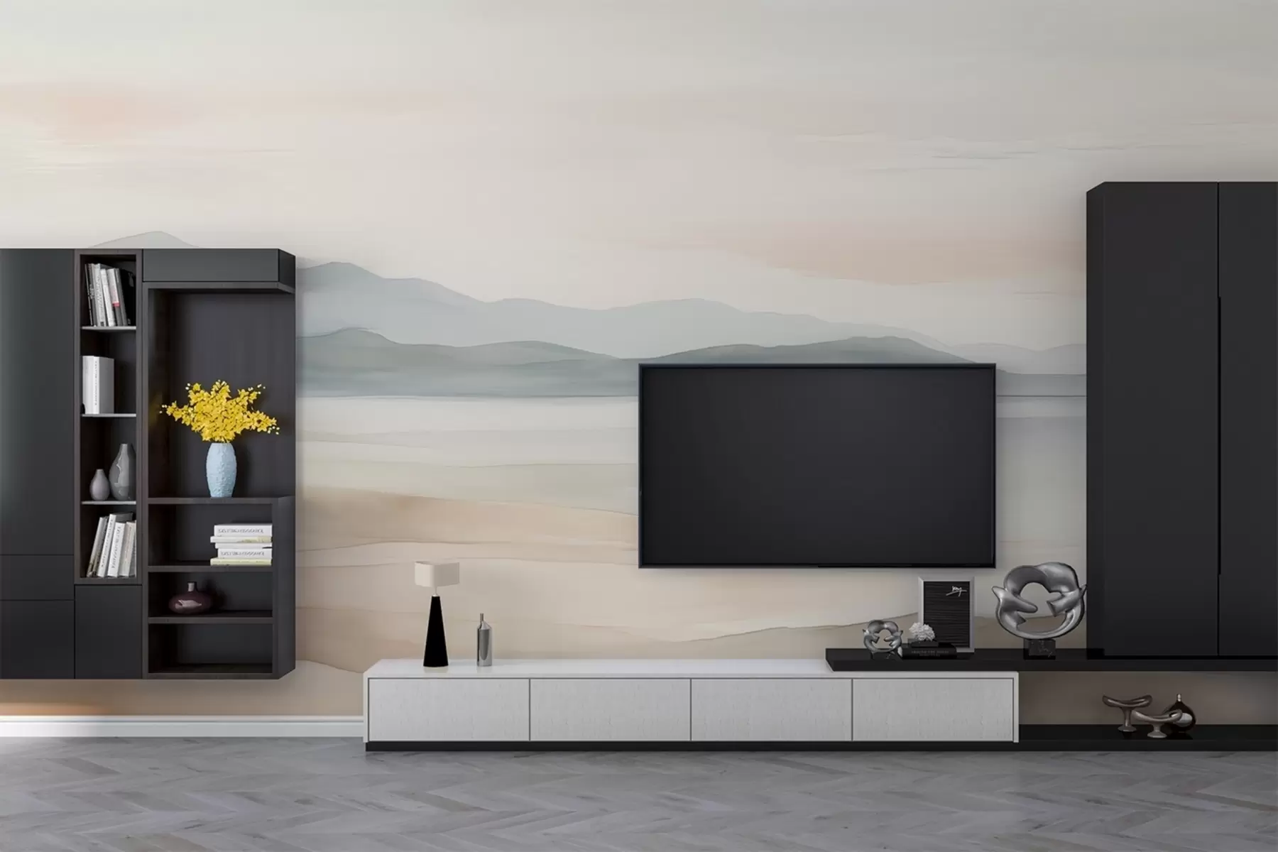 fototapet Pictat peisaj acuarelă w02117