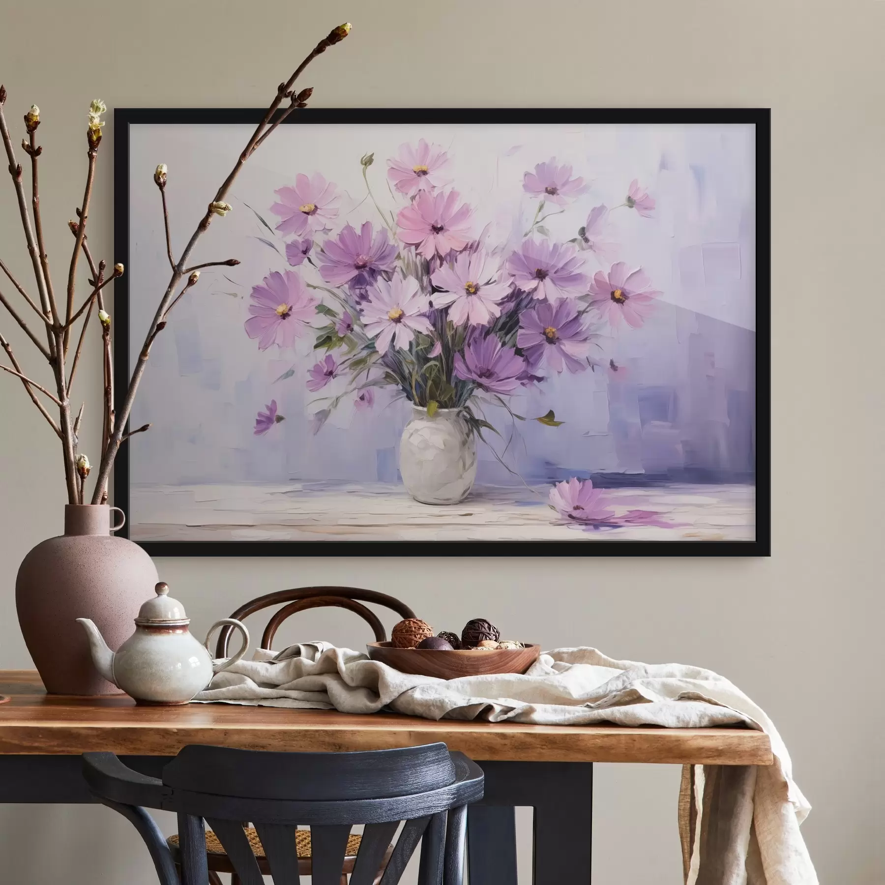 fototapet Delicate flori violet violet într-o vază f41475