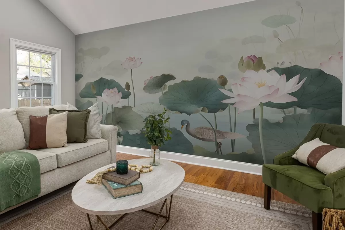 fototapet Nuferi roz delicați w01889