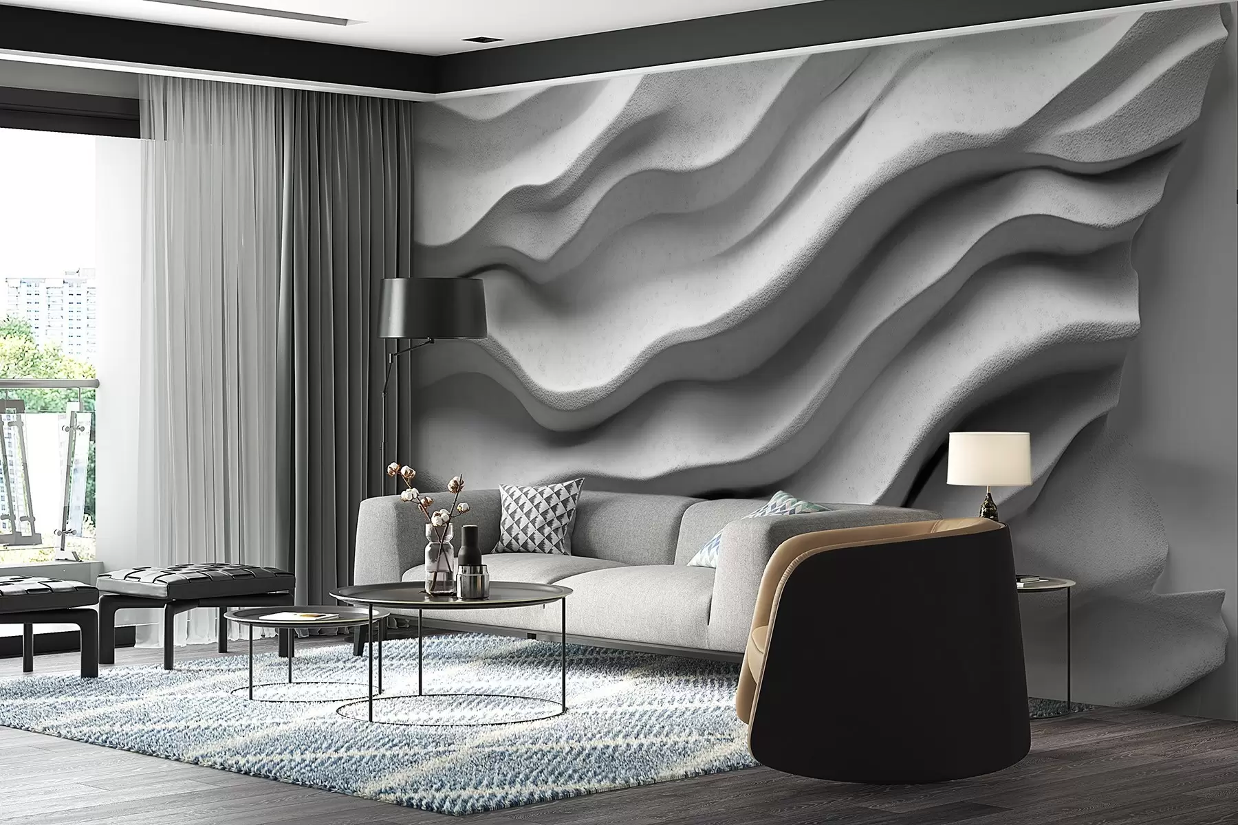 fototapet Сoncrete textura de relief neted w02233