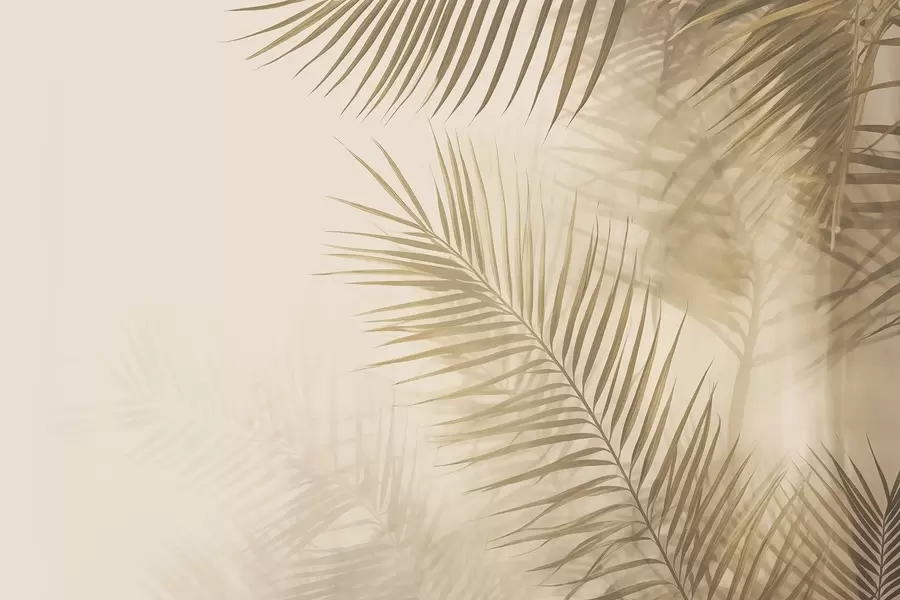 fototapet Frunze de palmier în stil vintage w02224