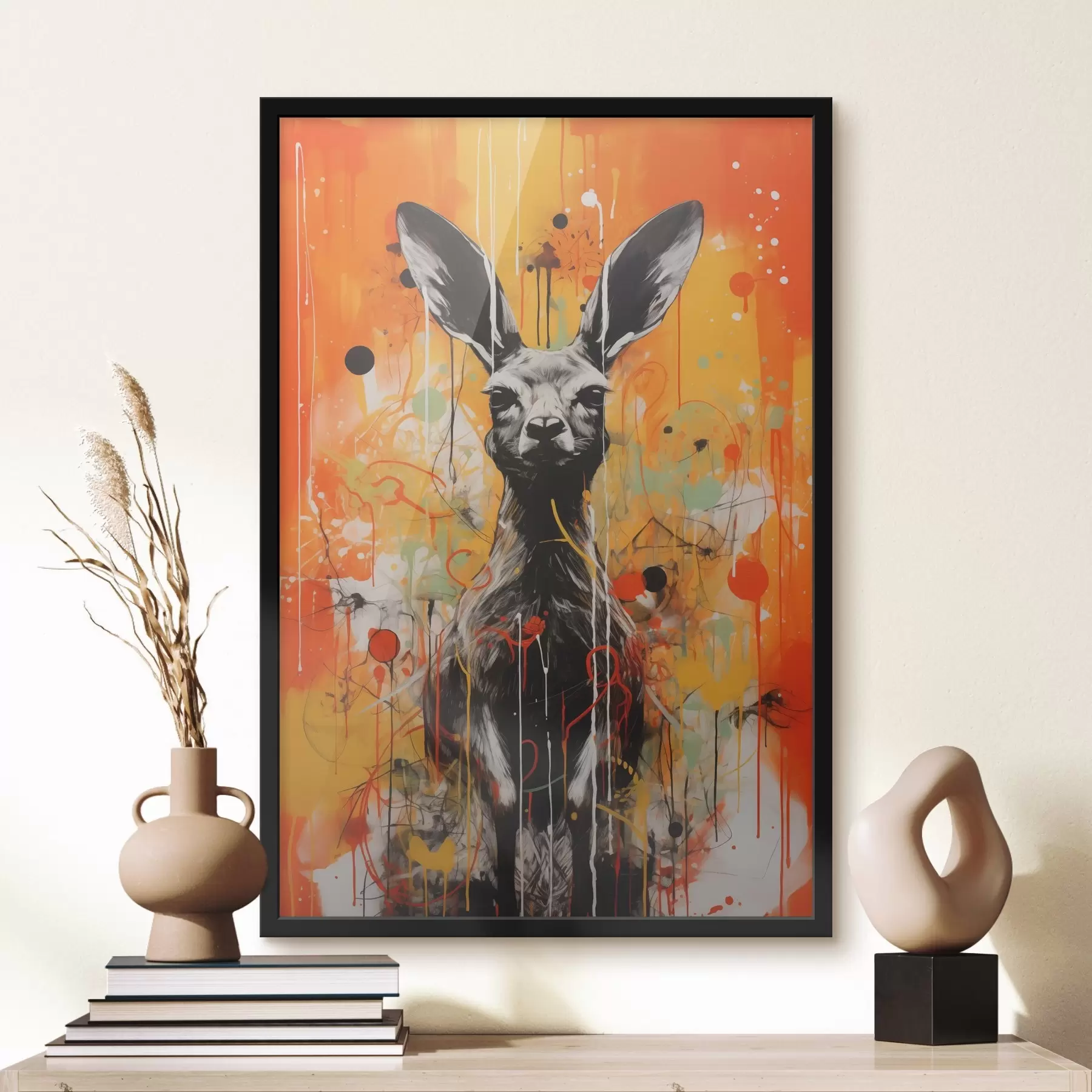 Tablouri Kangaroo pe un fundal abstract luminos f41656