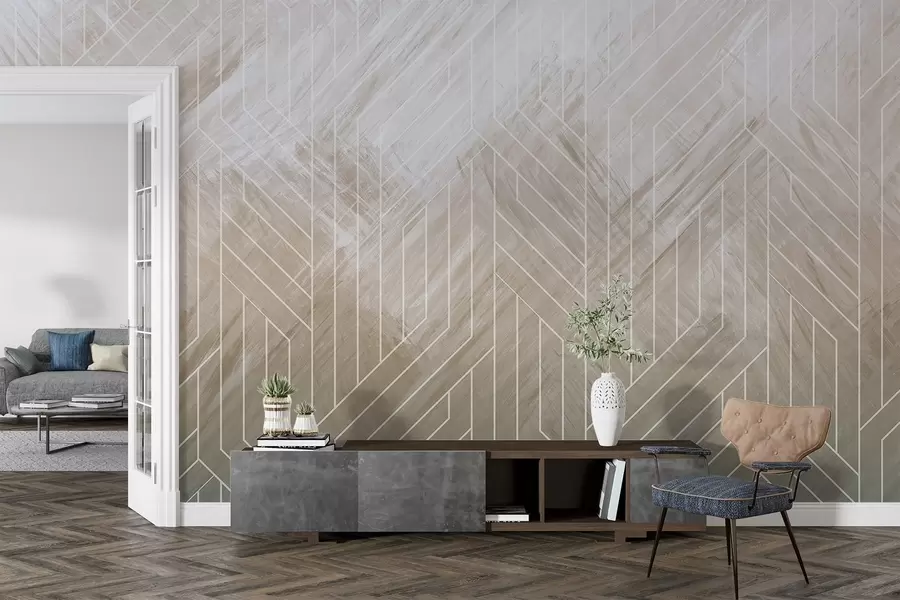 fototapet Fundal abstract geometric cu linii diagonale și efect de gradient în nuanțe de maro w08433v1