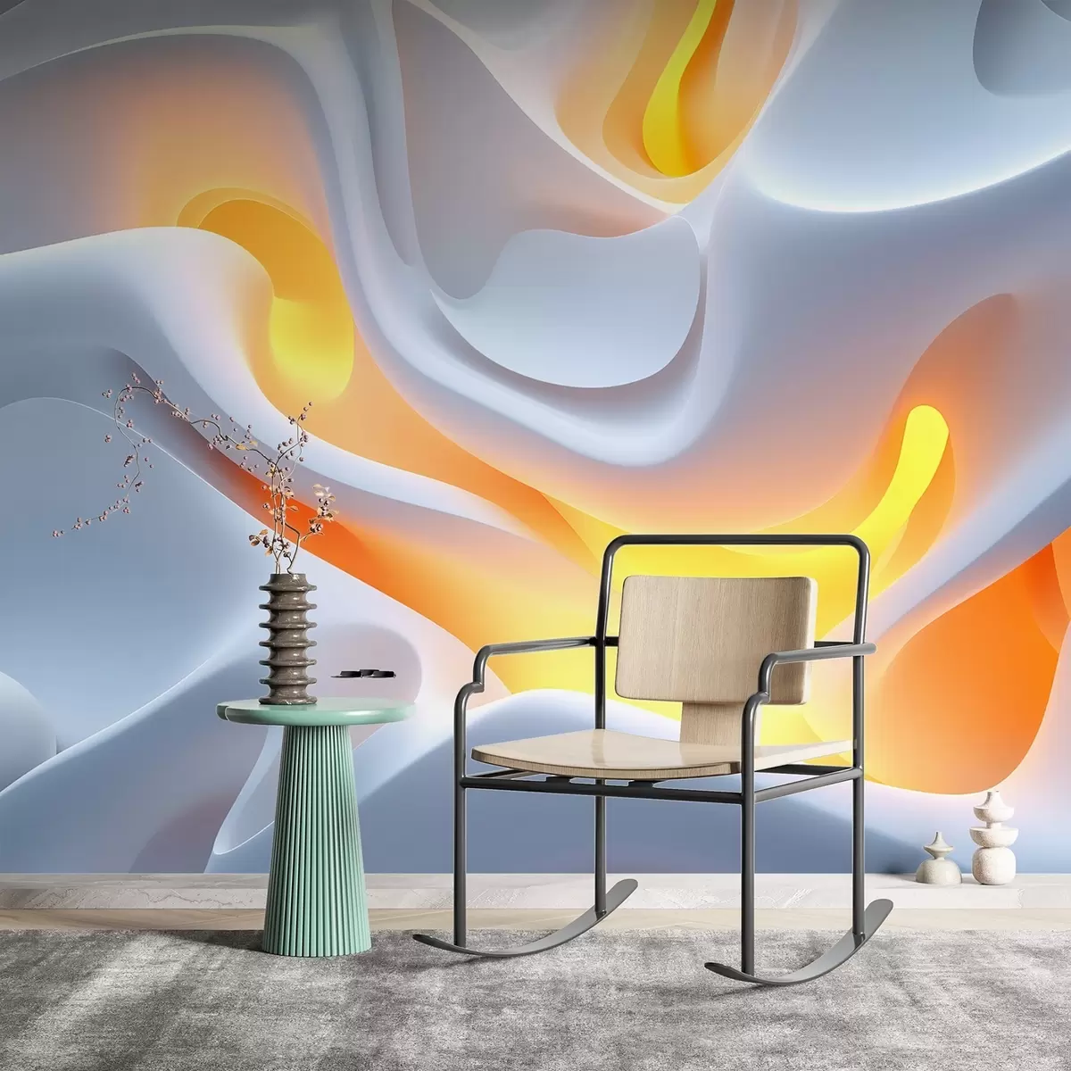 fototapet Valuri urbane abstracte cu strălucire interioară simulată w02249