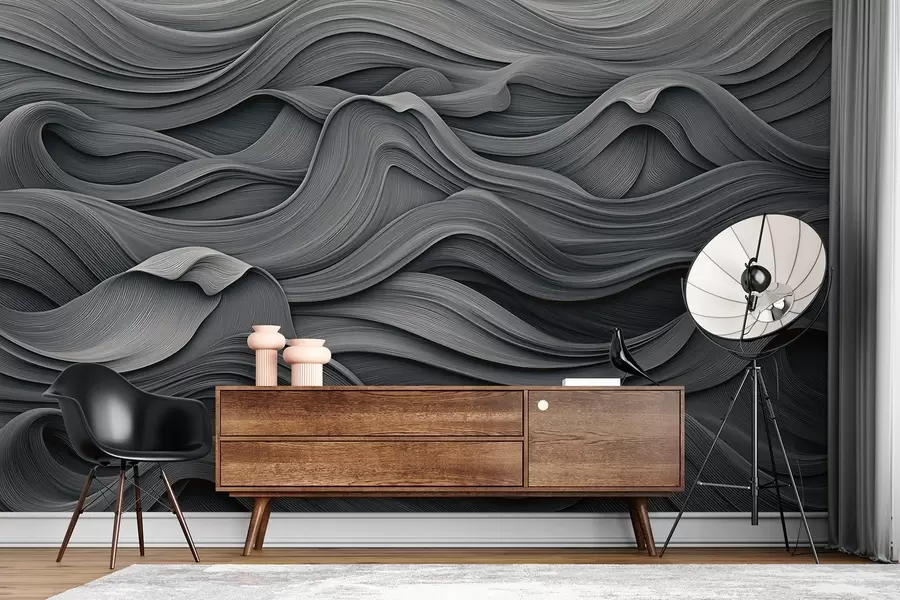 fototapet Valuri gri închis w02311v1