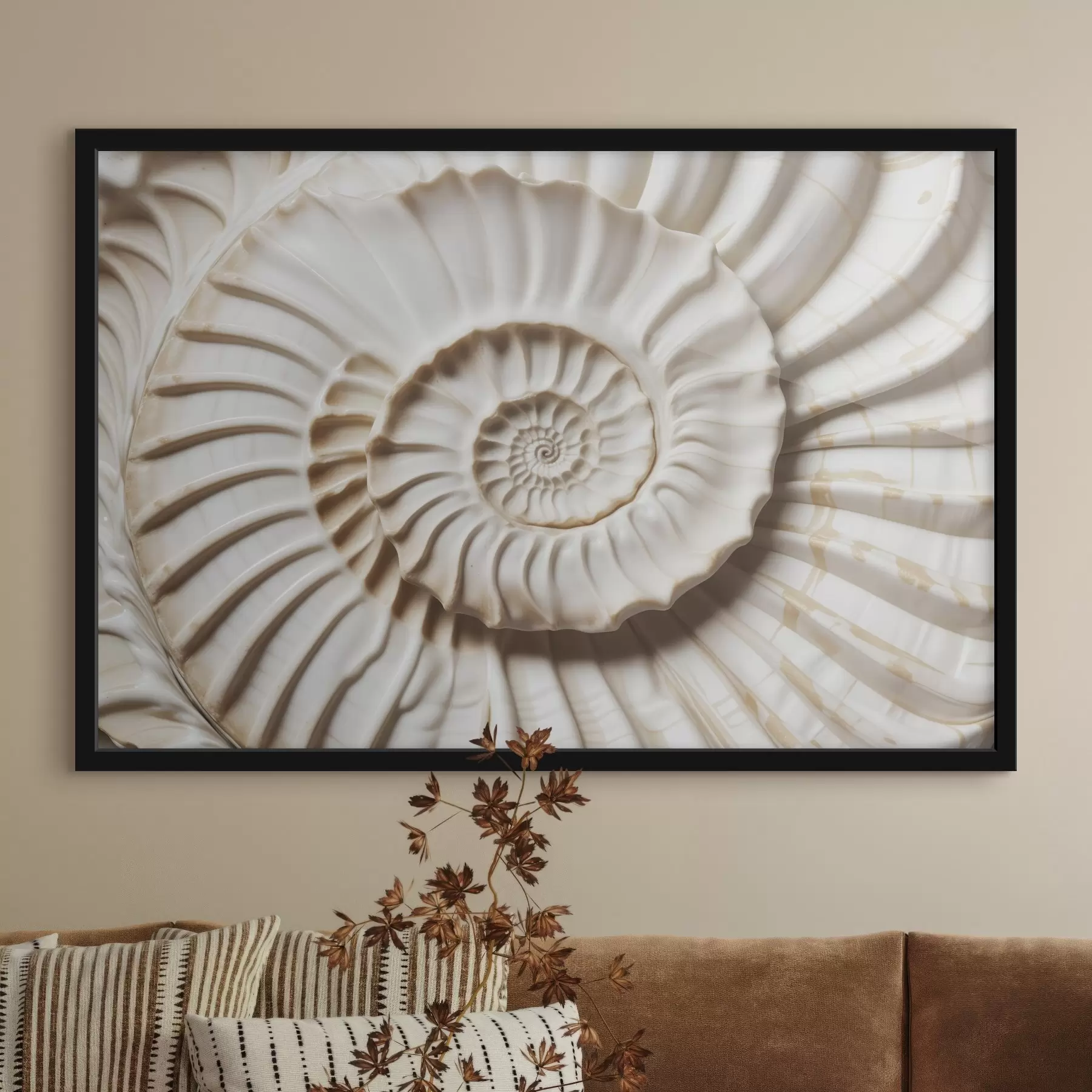 fototapet Scoică spiralată albă, care prezintă un model complex și detaliat f41728