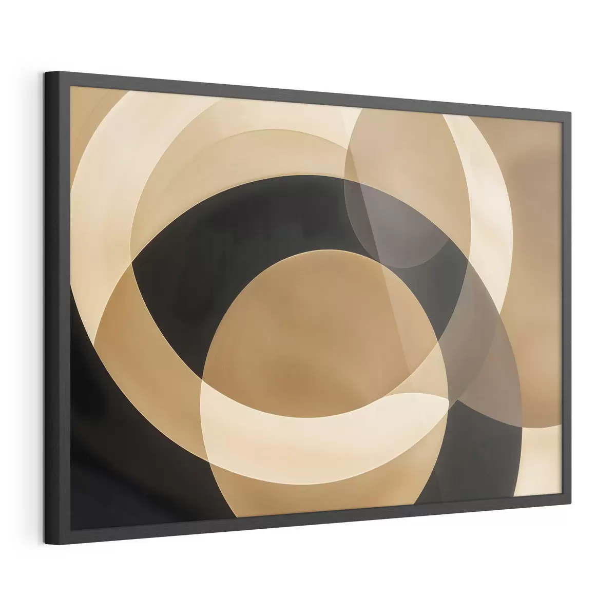 Poster Forme geometrice în nuanțe de maro, bej și negru care creează o compoziție abstractă, minimalistă f41741
