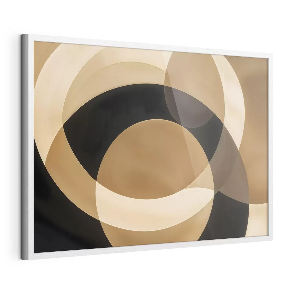 Poster Forme geometrice în nuanțe de maro, bej și negru care creează o compoziție abstractă, minimalistă f41741