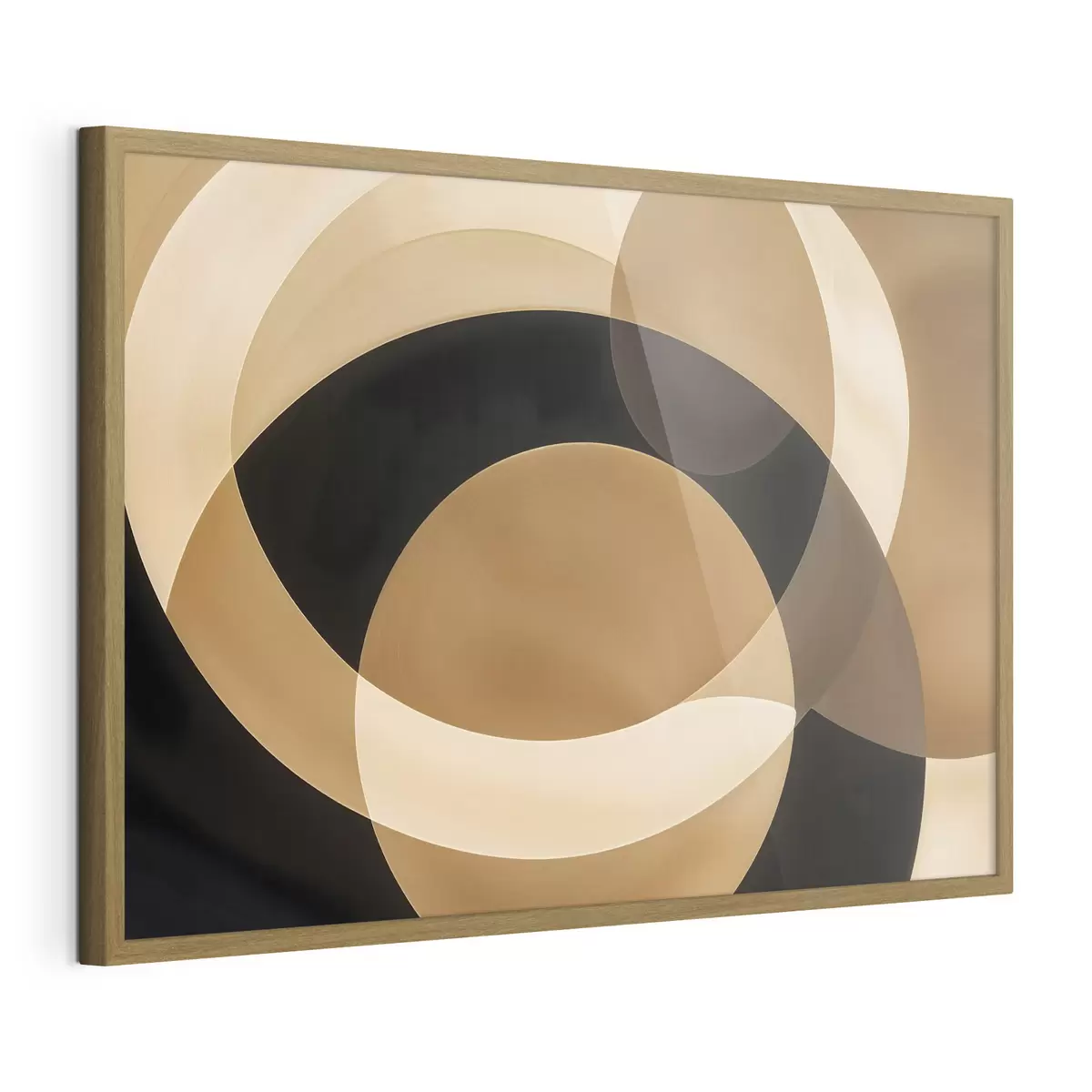 Poster Forme geometrice în nuanțe de maro, bej și negru care creează o compoziție abstractă, minimalistă f41741