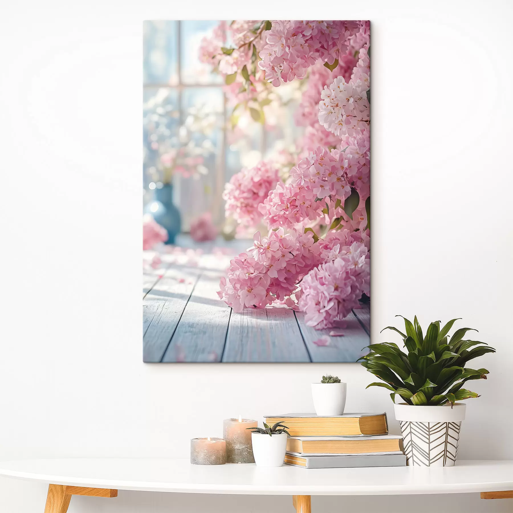 fototapet Liliac roz pe fundalul ferestrei s41748