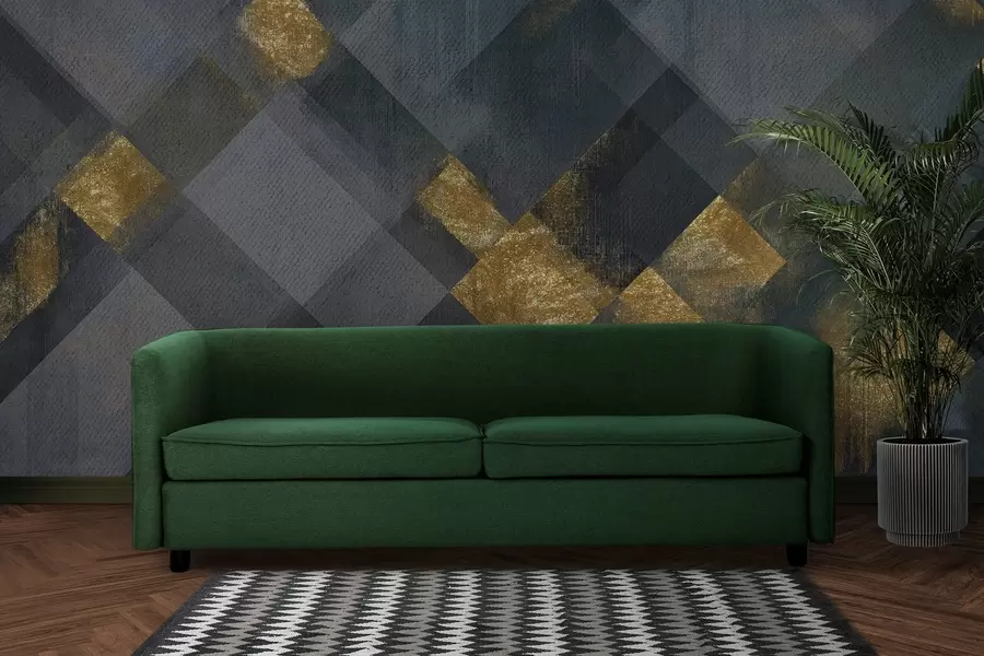 fototapet geometrie modernă într-un stil luxos cu o tentă albastră w02340