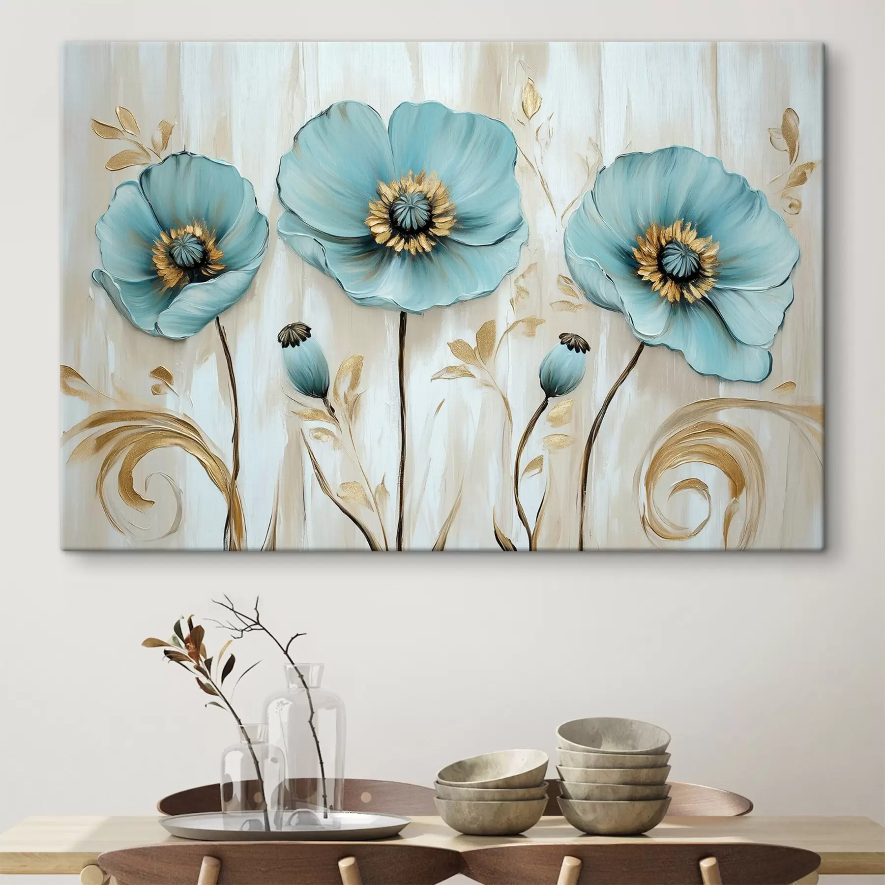 Tablouri Flori albastre în stilul picturii în ulei s41830