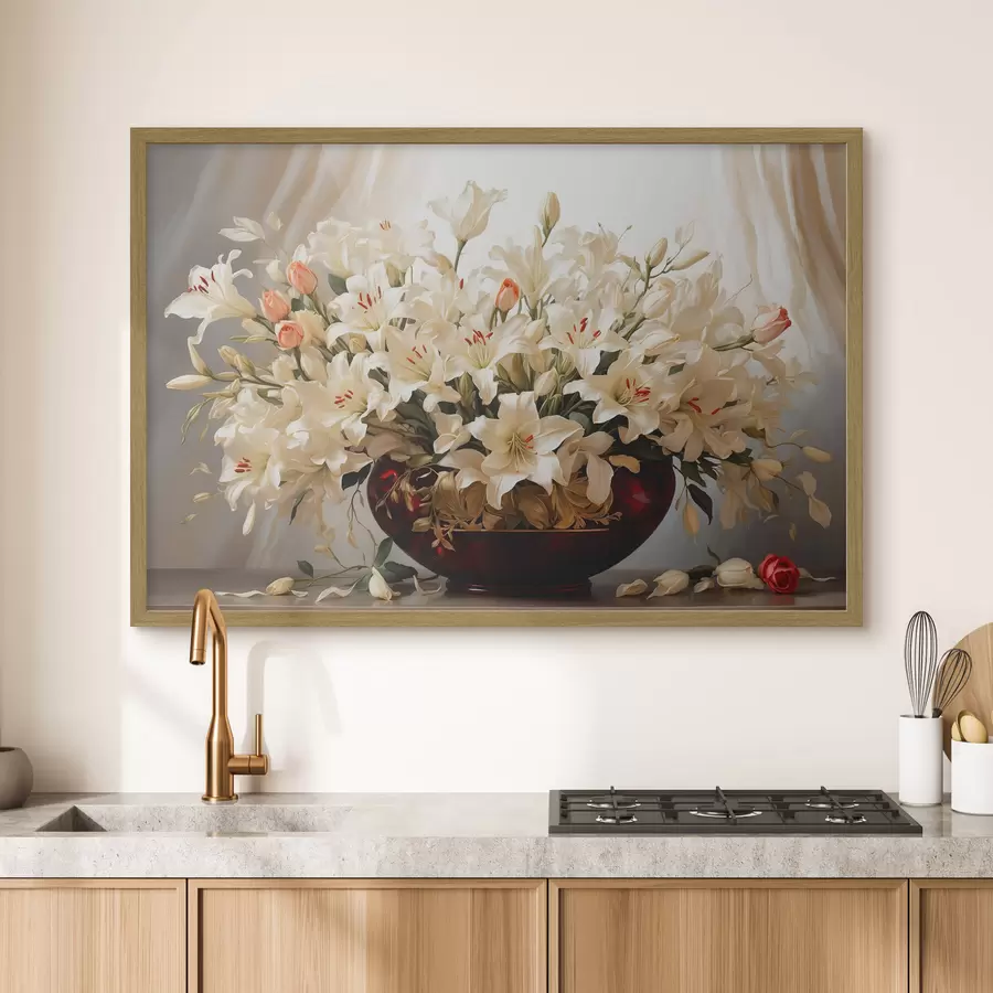 fototapet Buchet de flori în vază volumetrică roșie f41510