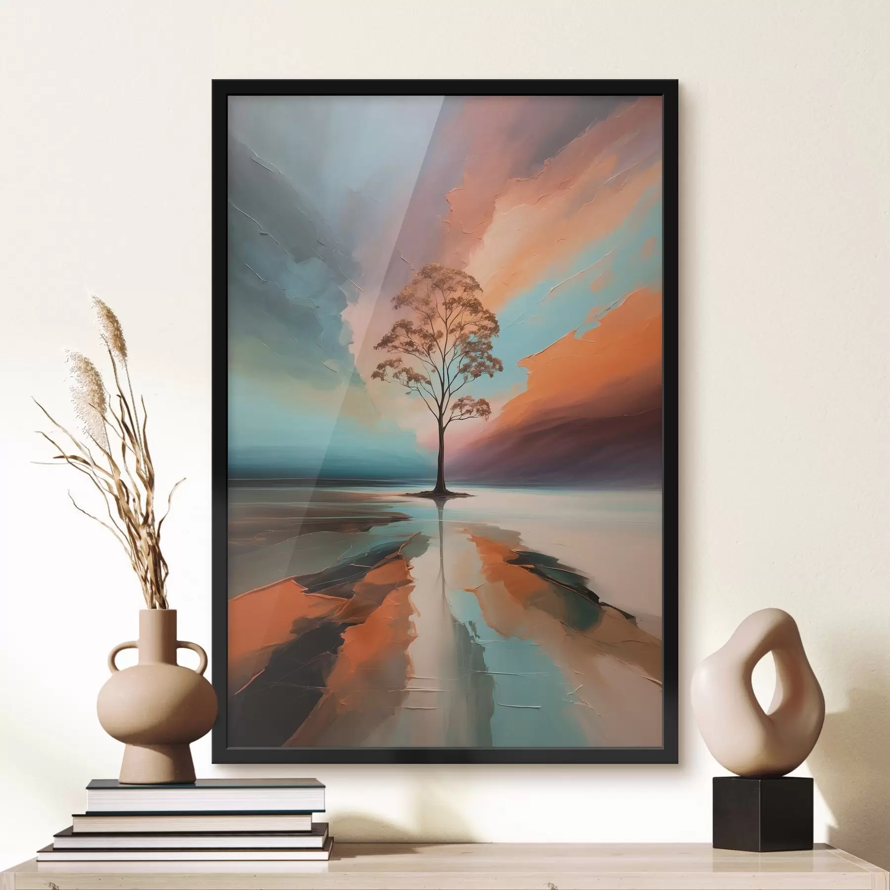 fototapet Copac pe fundal acrilic abstract f41581