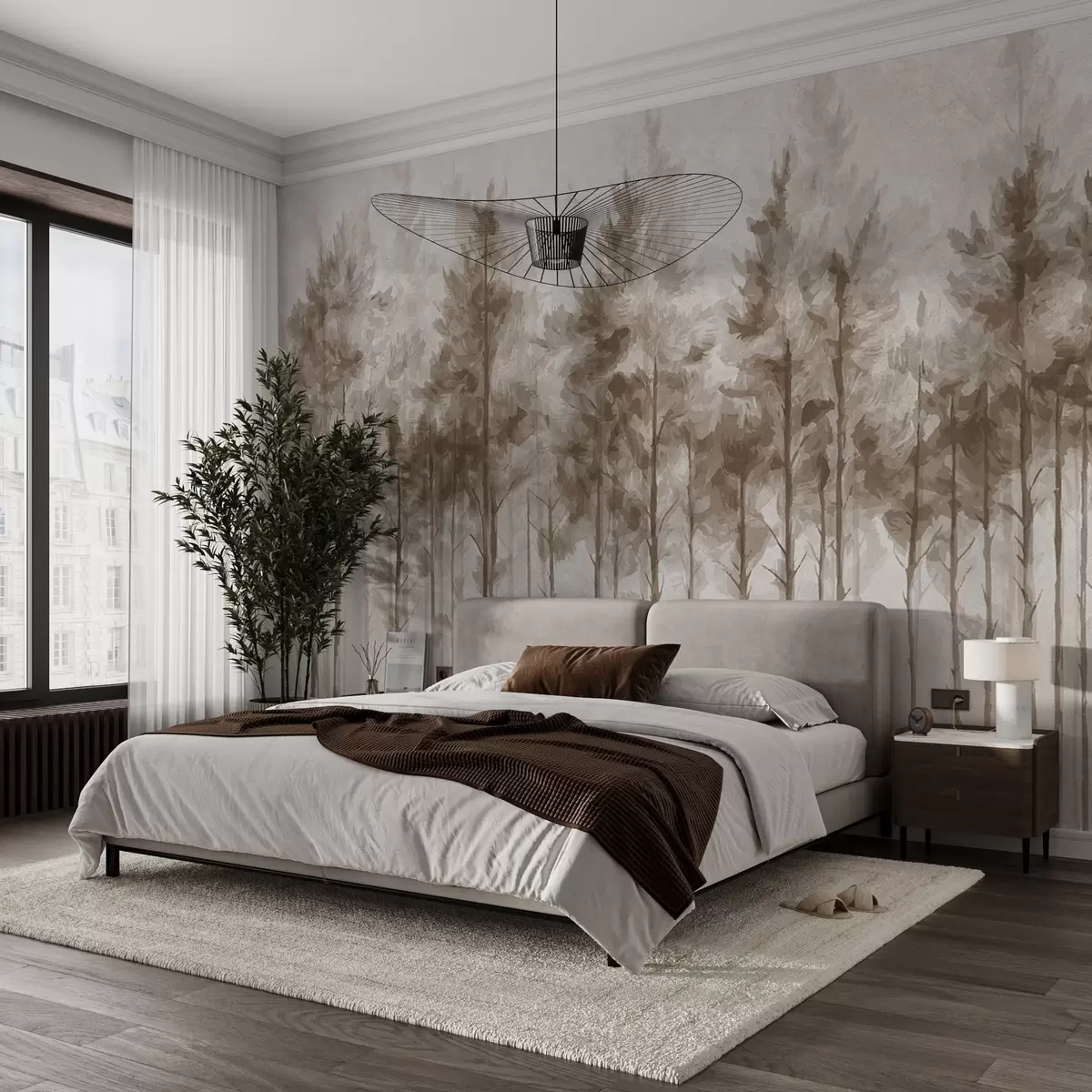 fototapet Pădure abstractă pictată pe perete w02005v1