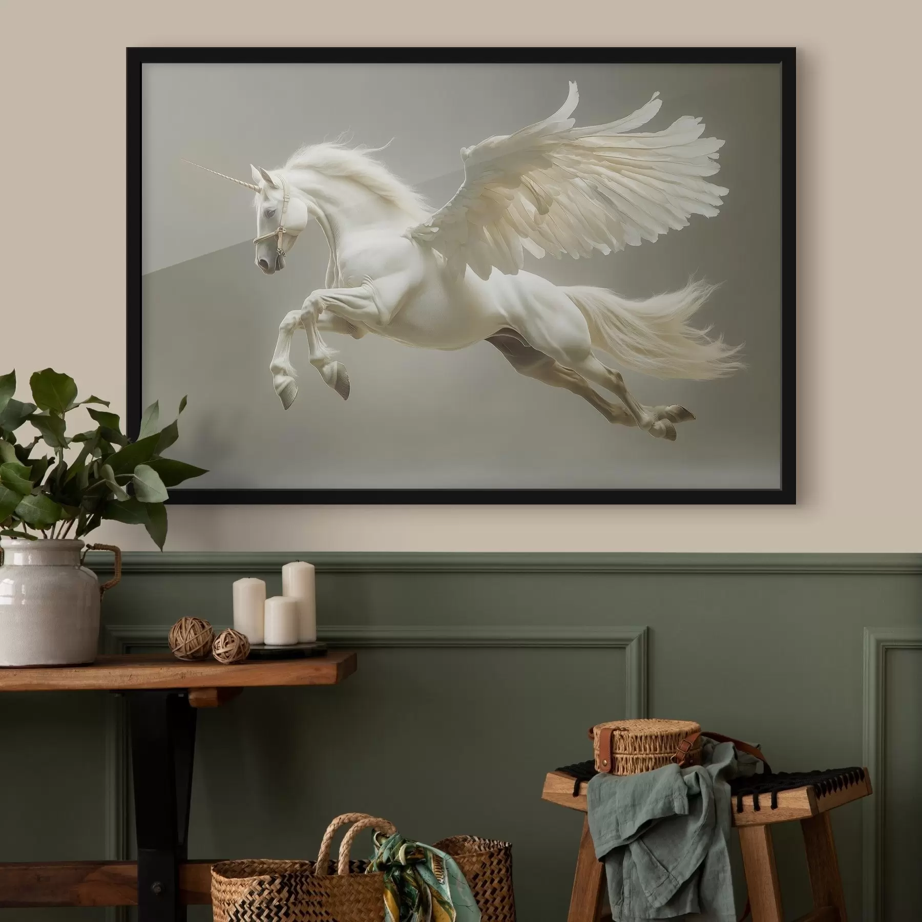 fototapet Pegasus săritor, un cal înaripat f41875