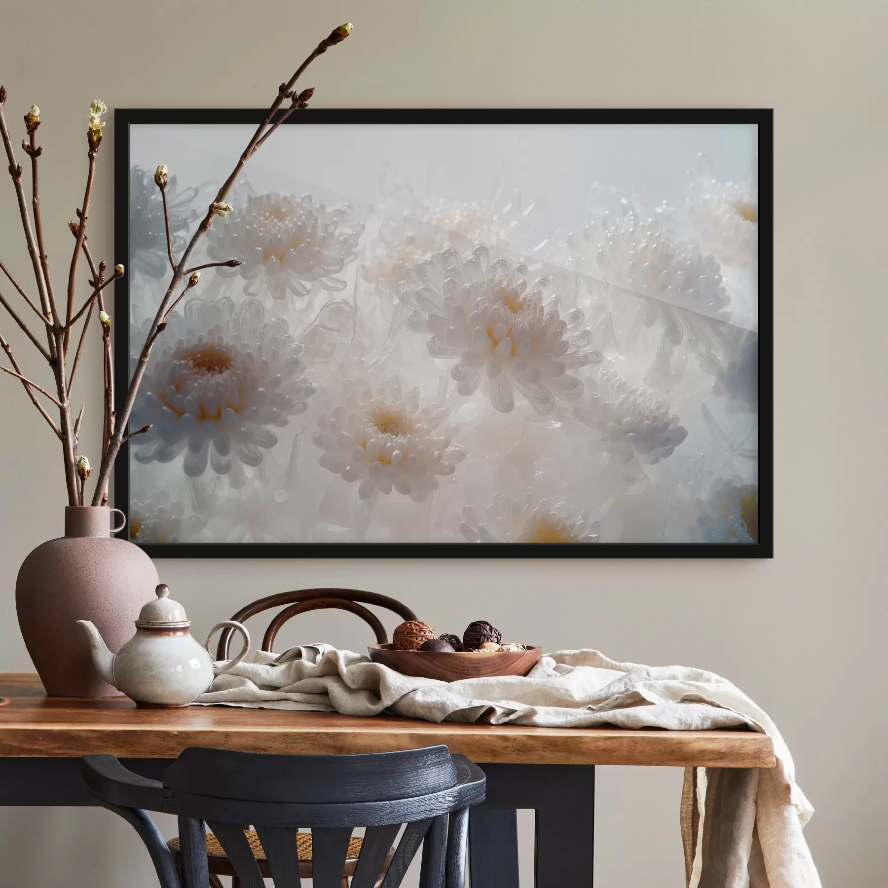 fototapet Crizanteme albe f41879