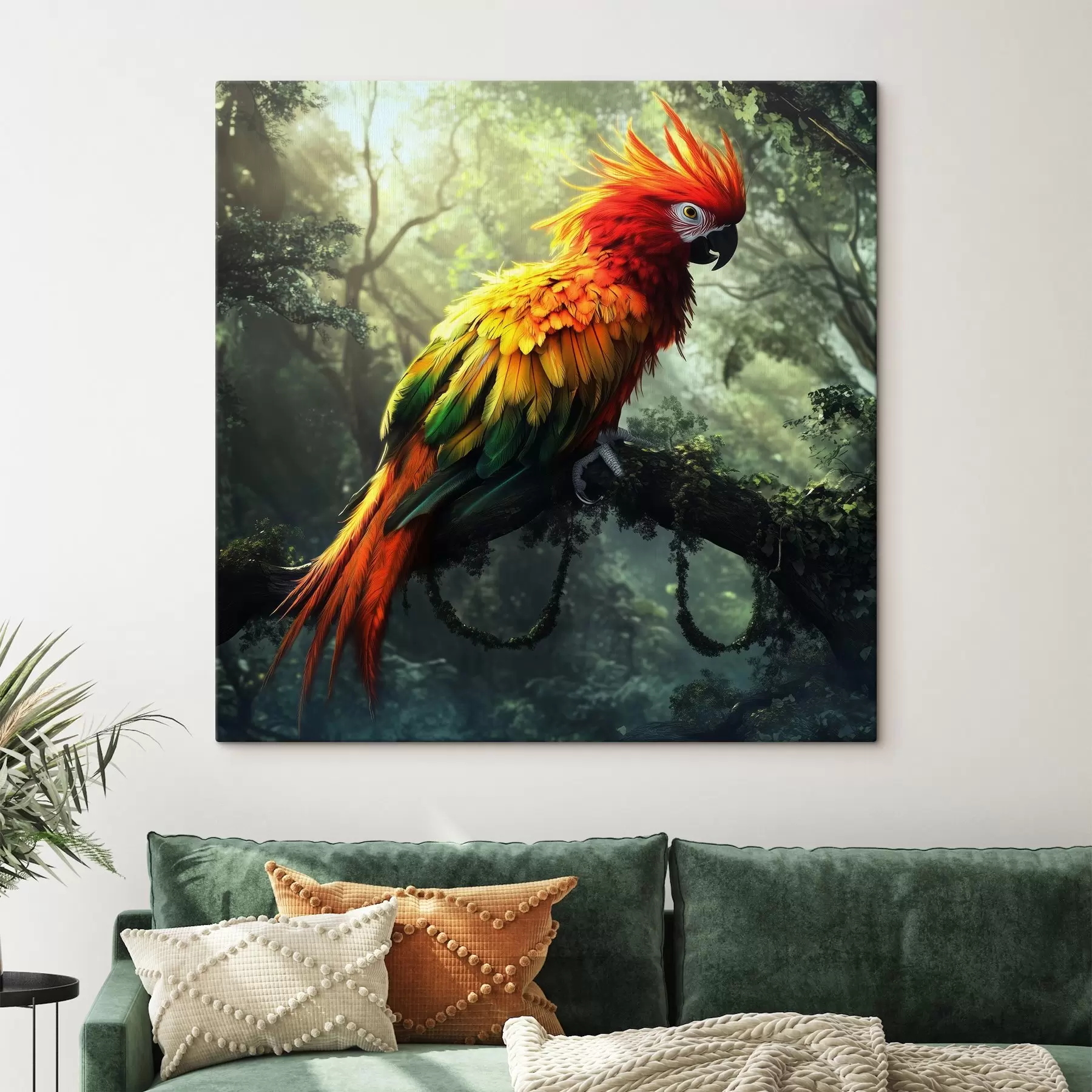 Tablouri Un papagal colorat în junglă s41967