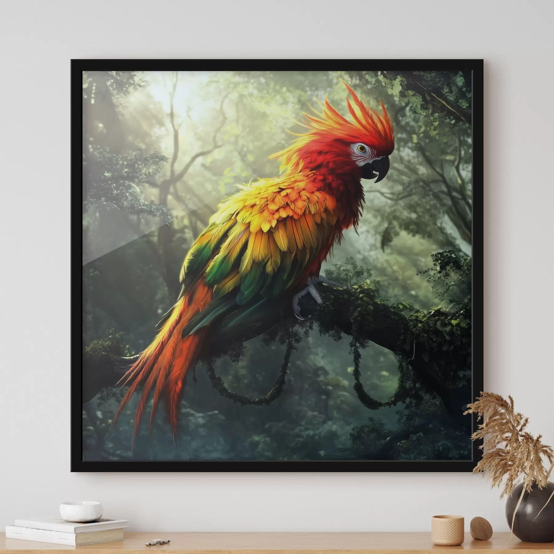 fototapet Un papagal colorat în junglă f41967