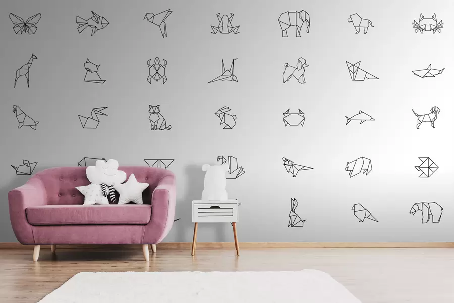 fototapet Animale origami w02373