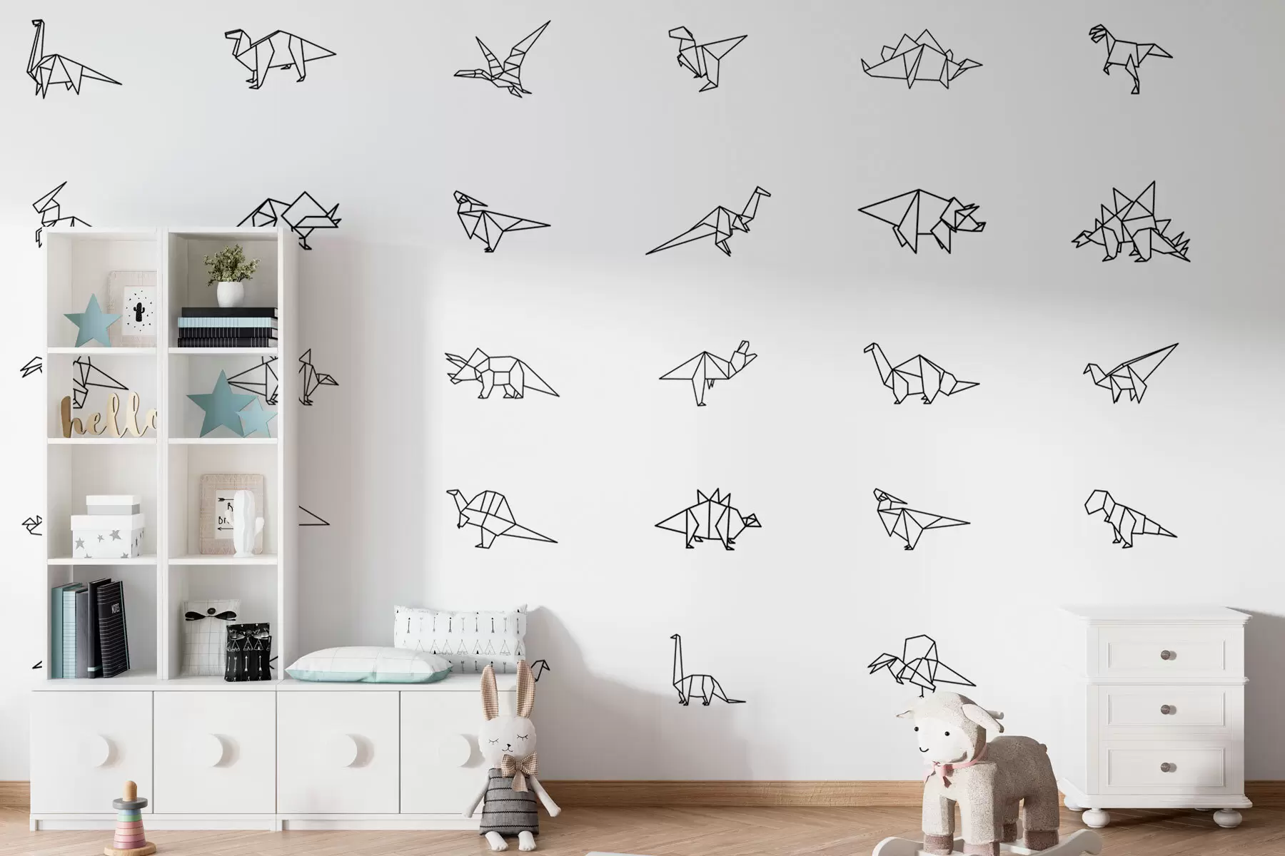 fototapet Origami dinozauri w02374