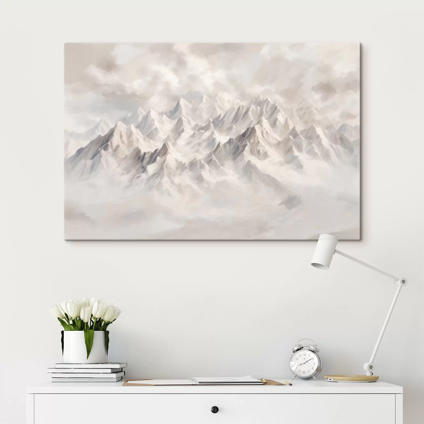 Tablouri Munți albi înzăpeziți în ceață s40629