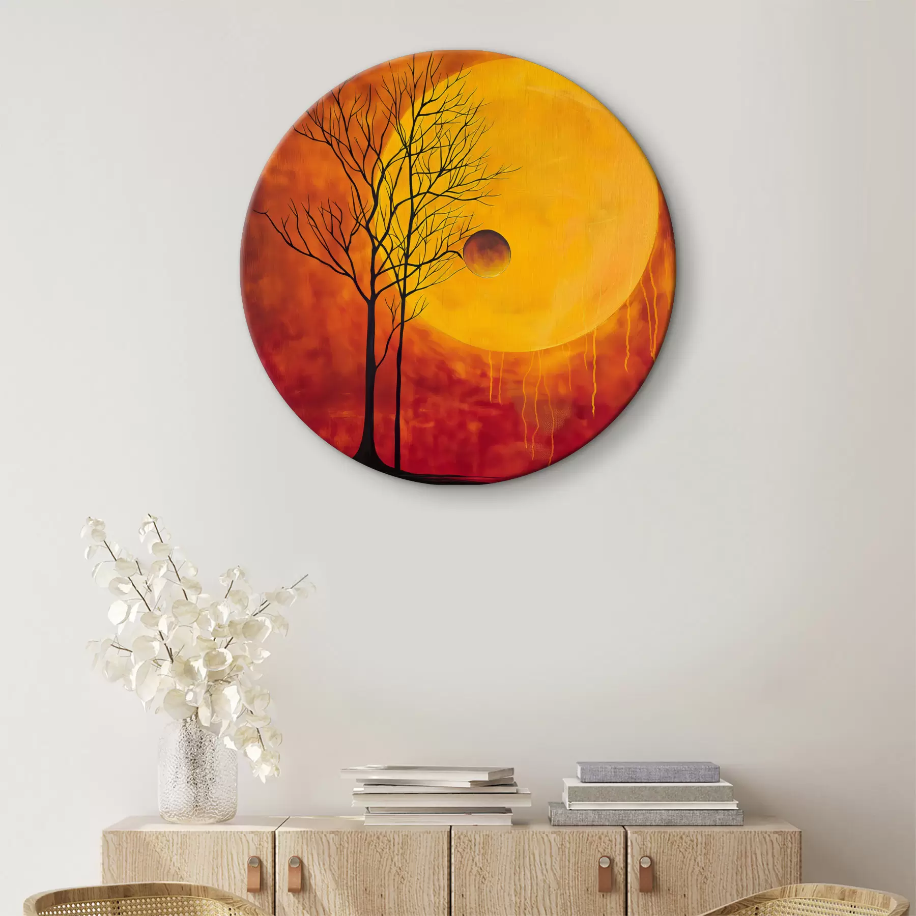 fototapet Abstracție,soare,roșu,galben r40005