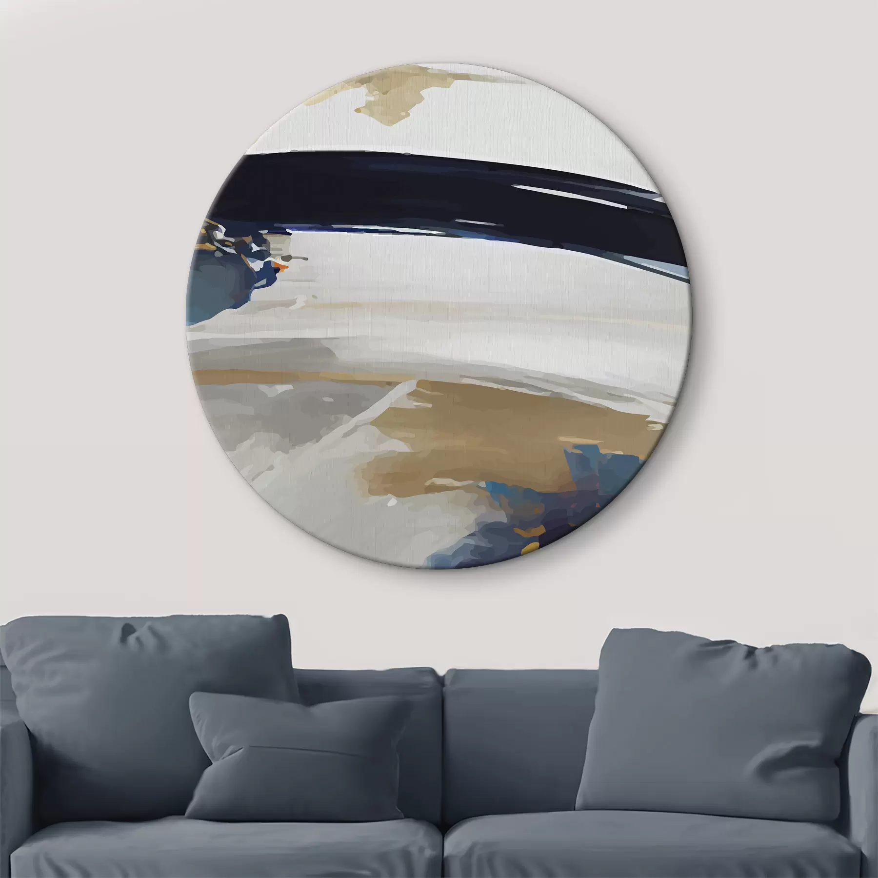 Tablouri Abstracție expresivă în gri și albastru r36620