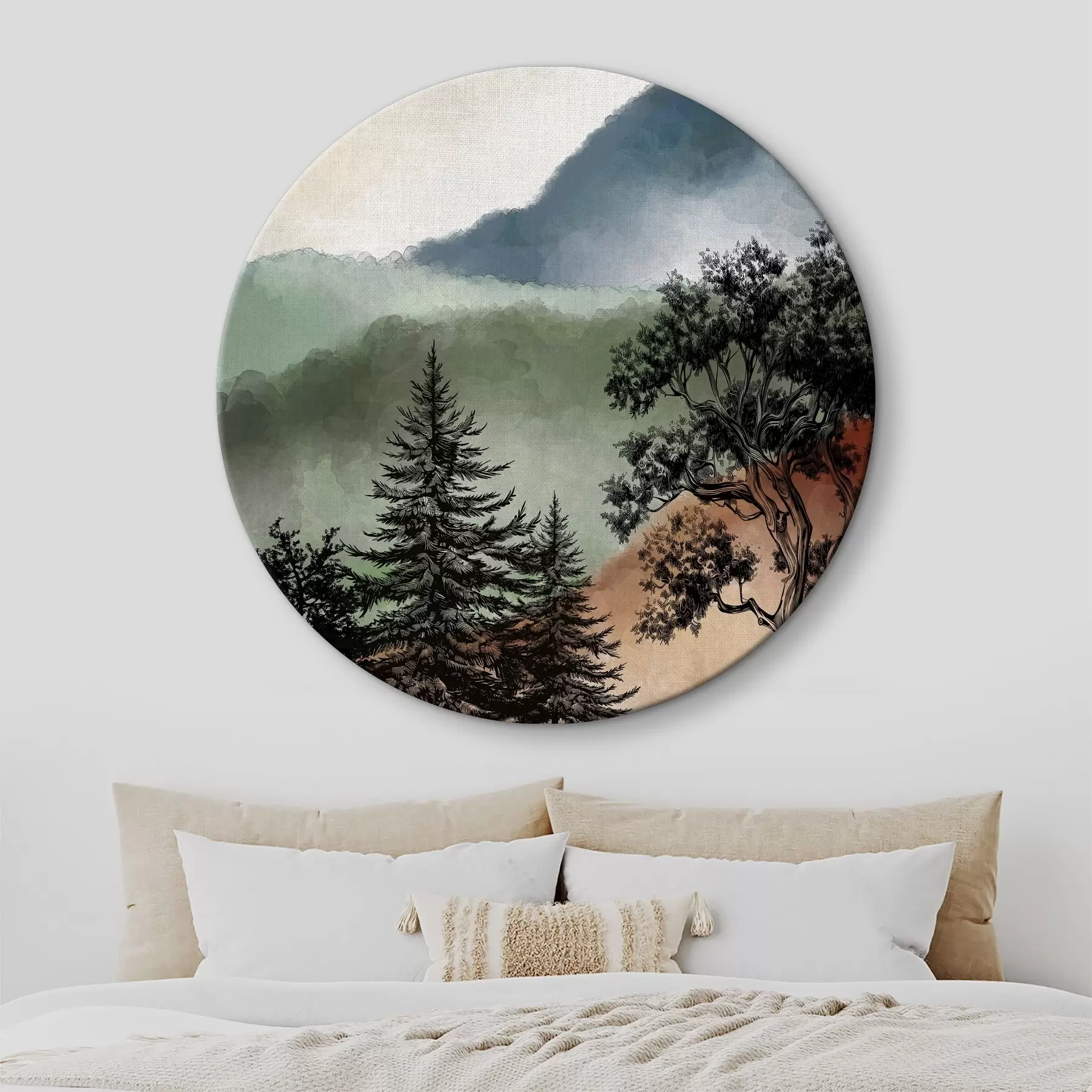 Tablouri Acuarelă de munți și copaci r36604