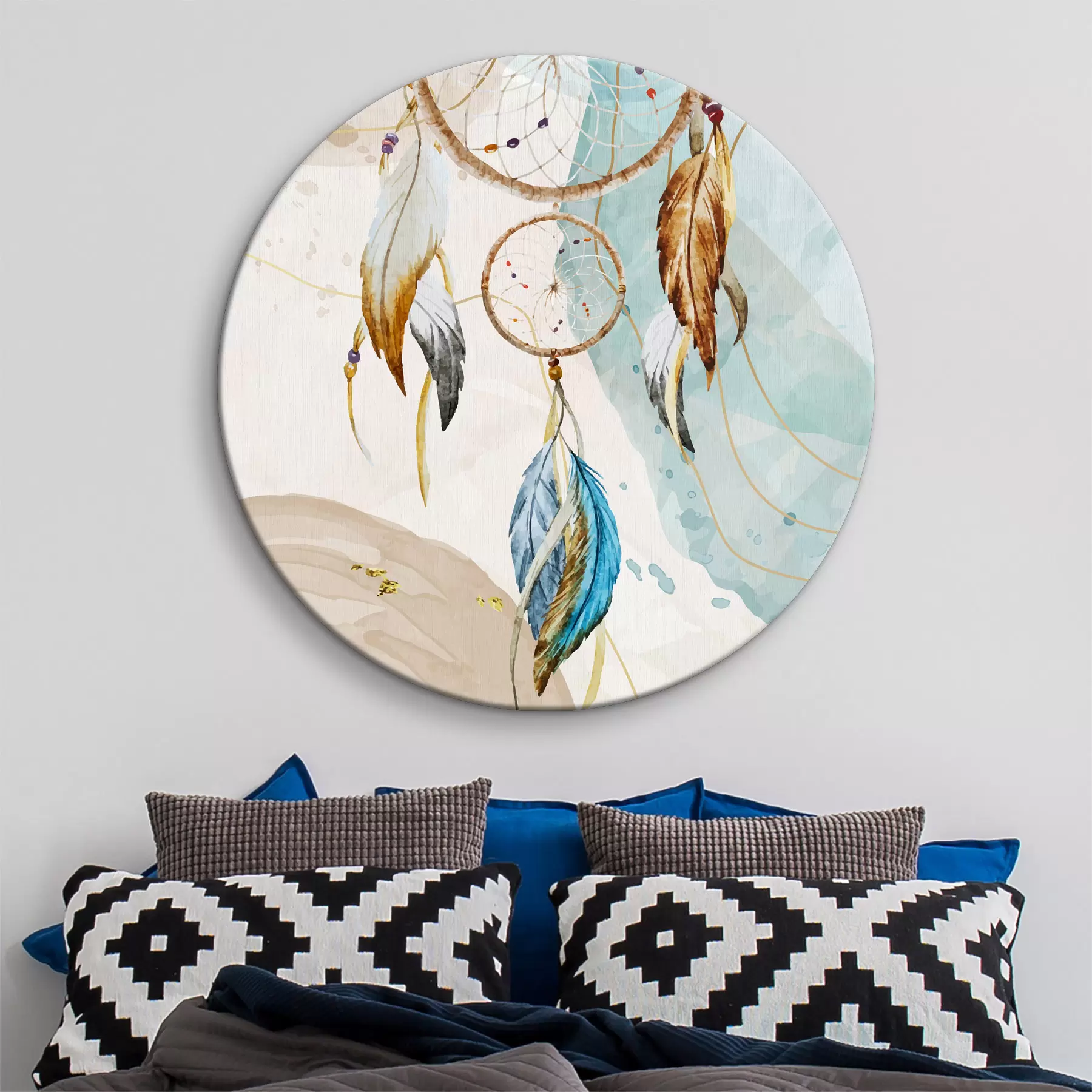 Tablouri acuarelă, prinzător de vise, pene, pastel r38330