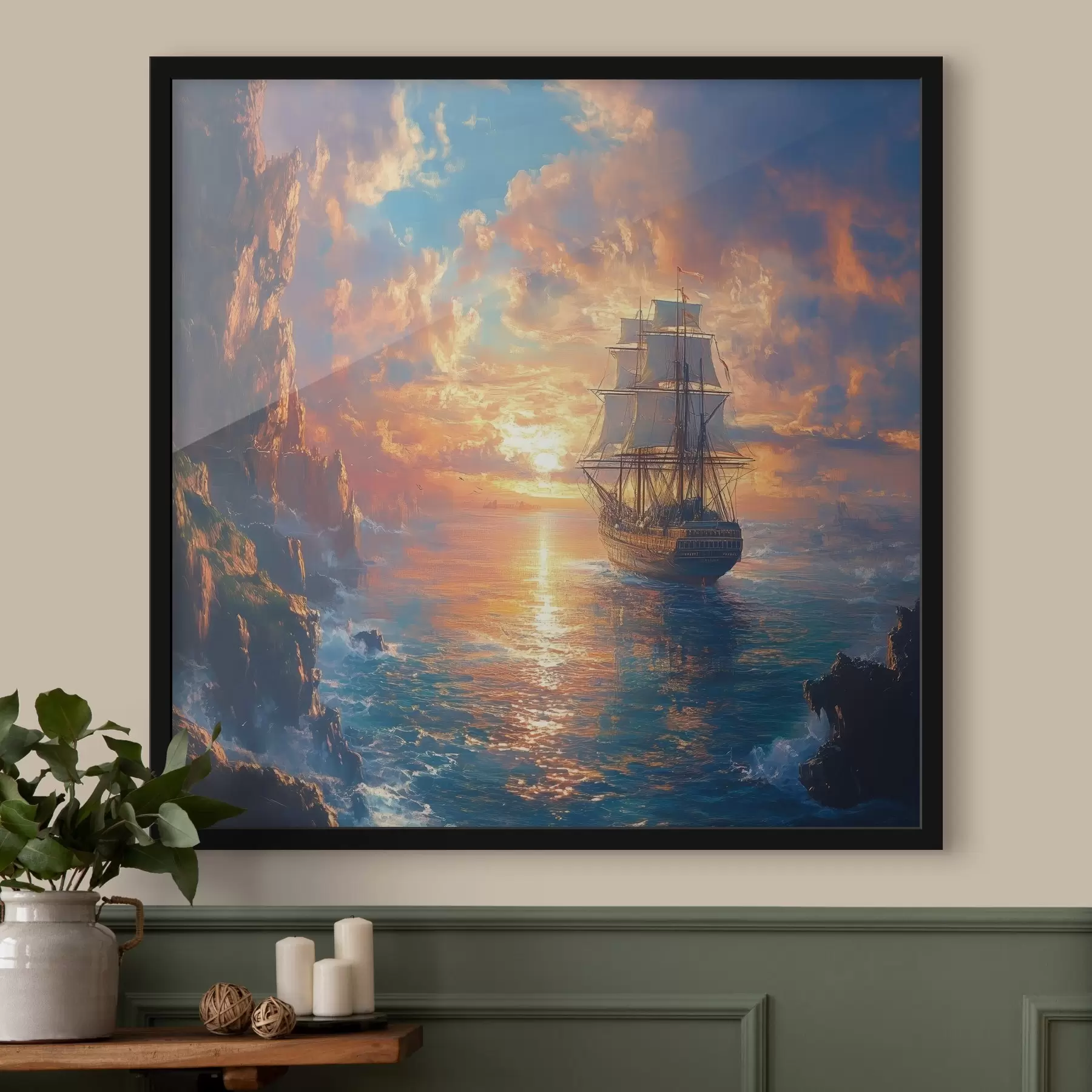 fototapet navă pe mare f42024