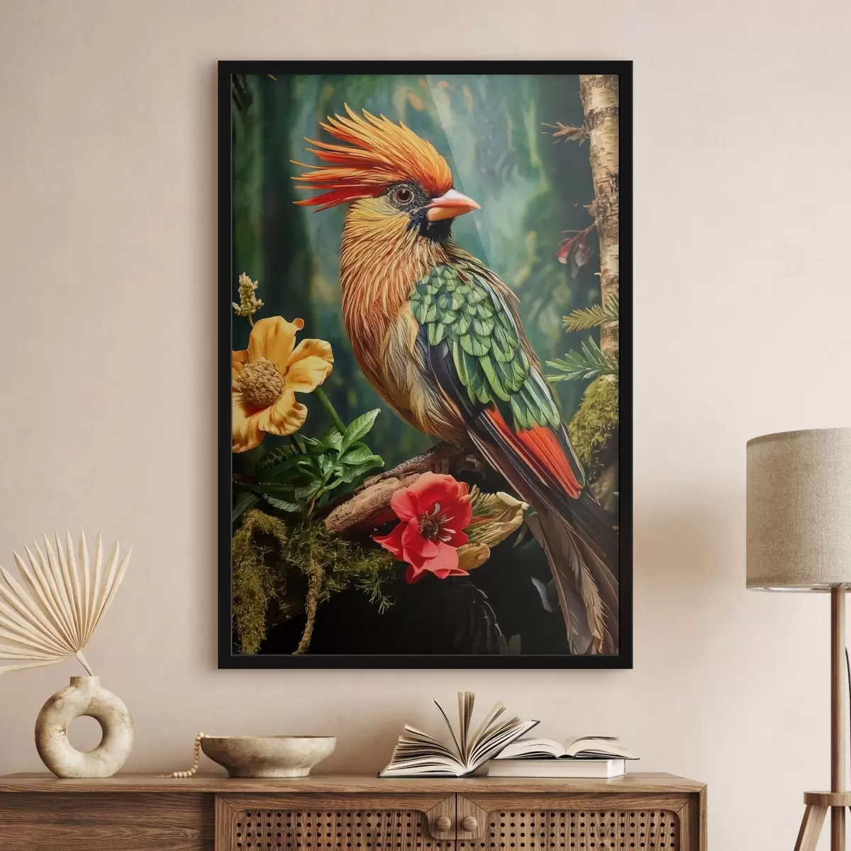 Poster o pasăre strălucitoare pe o ramură f42028