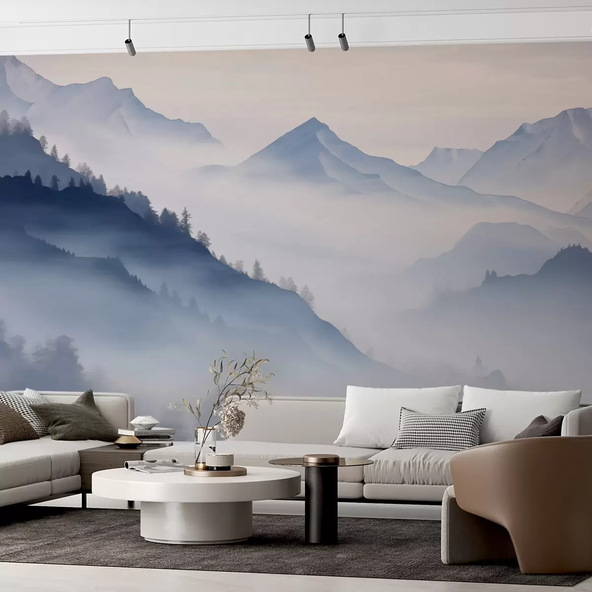 fototapet Pante de munte, nuanțe de albastru w02437