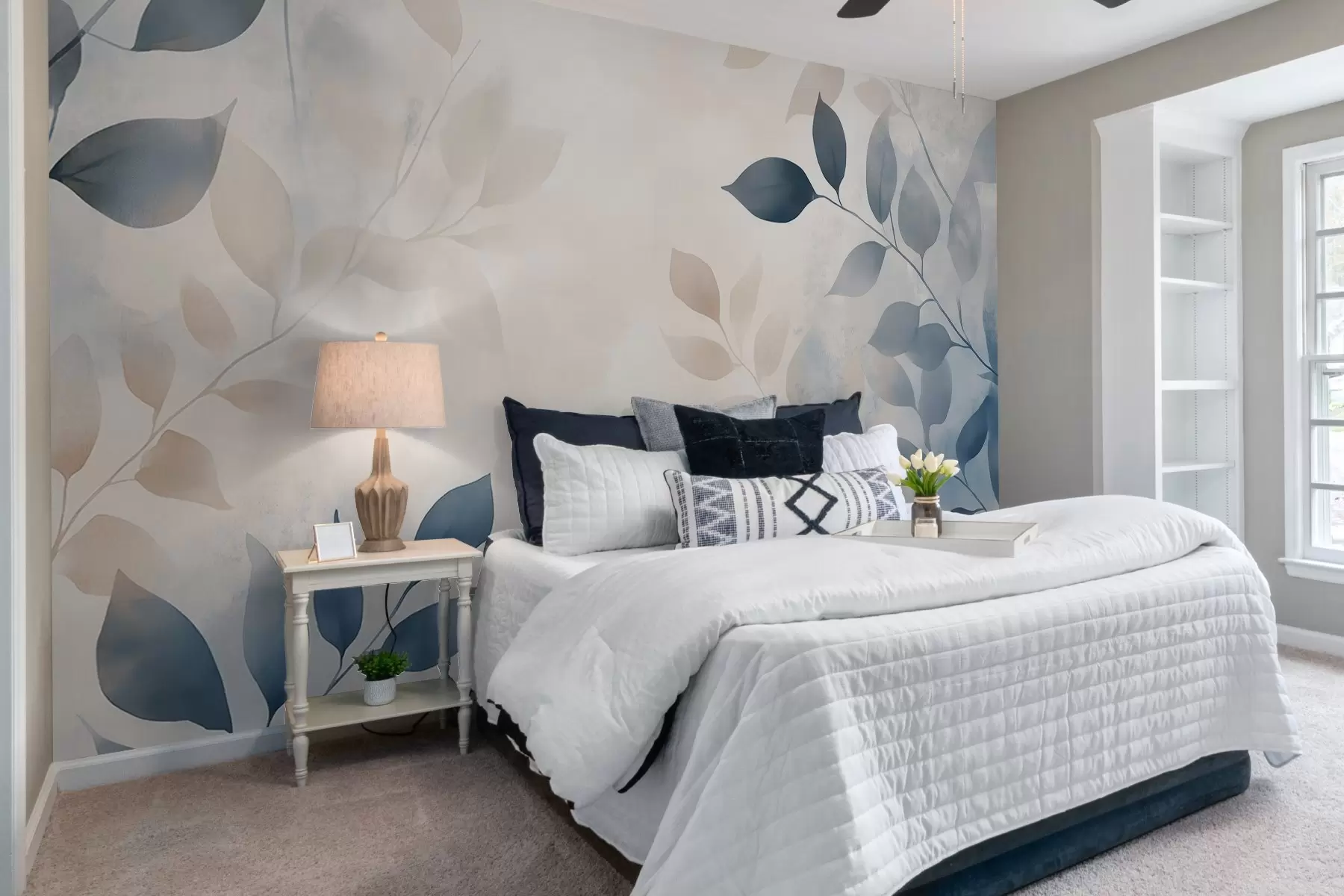 fototapet frunze delicate în tehnica acuarelei w02453