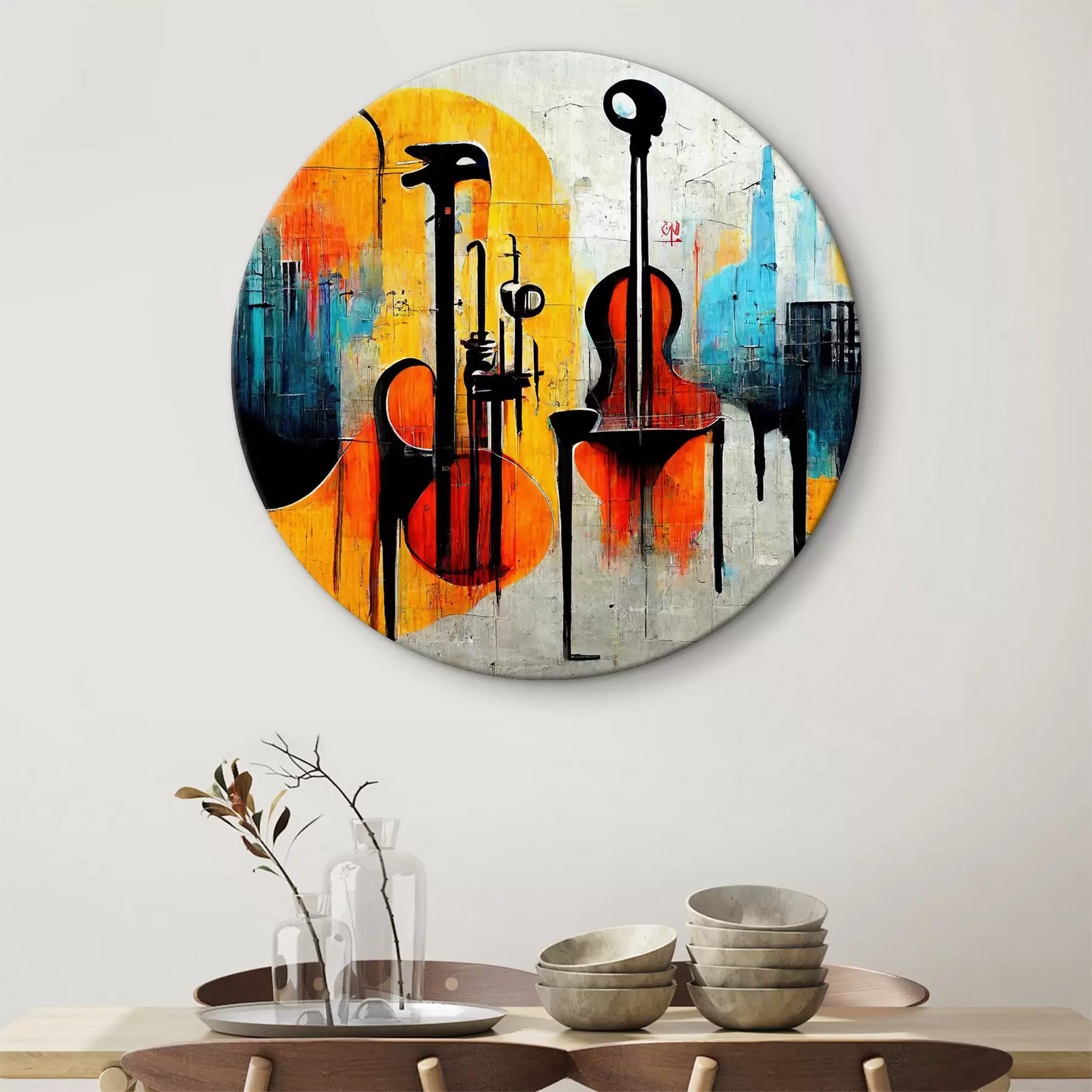 Tablouri Instrument muzical, vopsea de artă și vopsea r33044