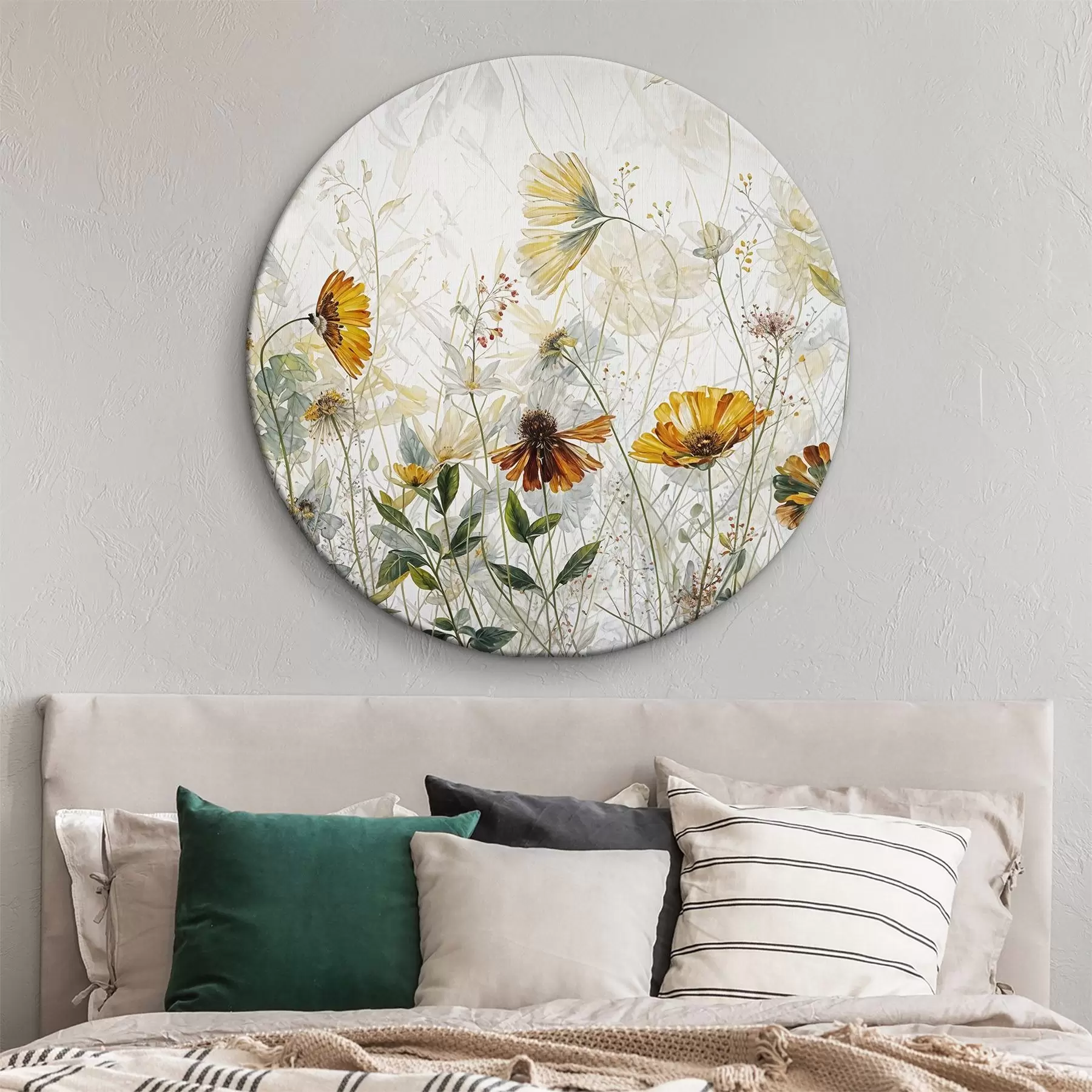 Tablouri Câmp flori delicate pe fundal alb pictura in ulei r38197