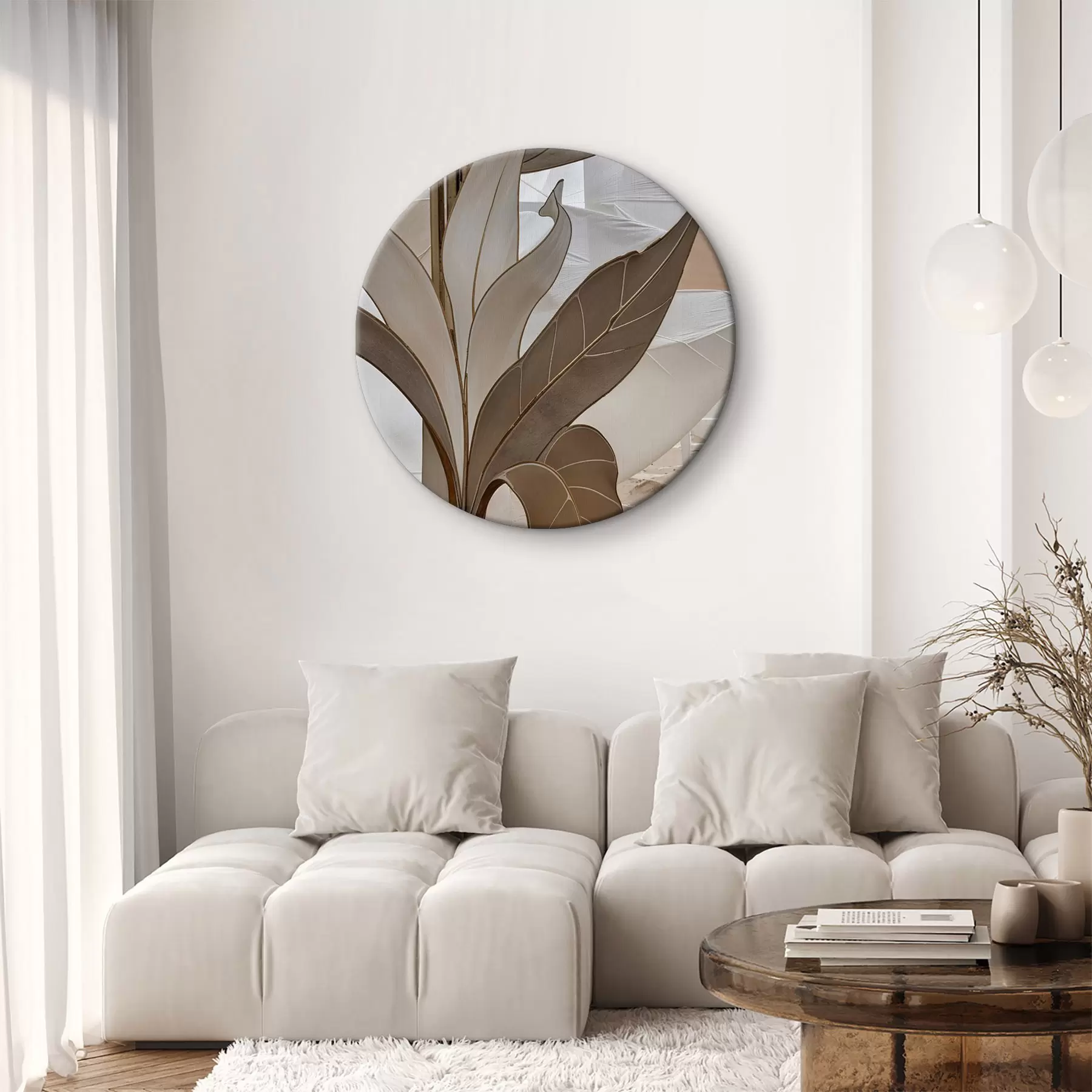 Tablouri O vedere de aproape a unui model geometric abstract cu forme și texturi suprapuse în nuanțe de bej r39498