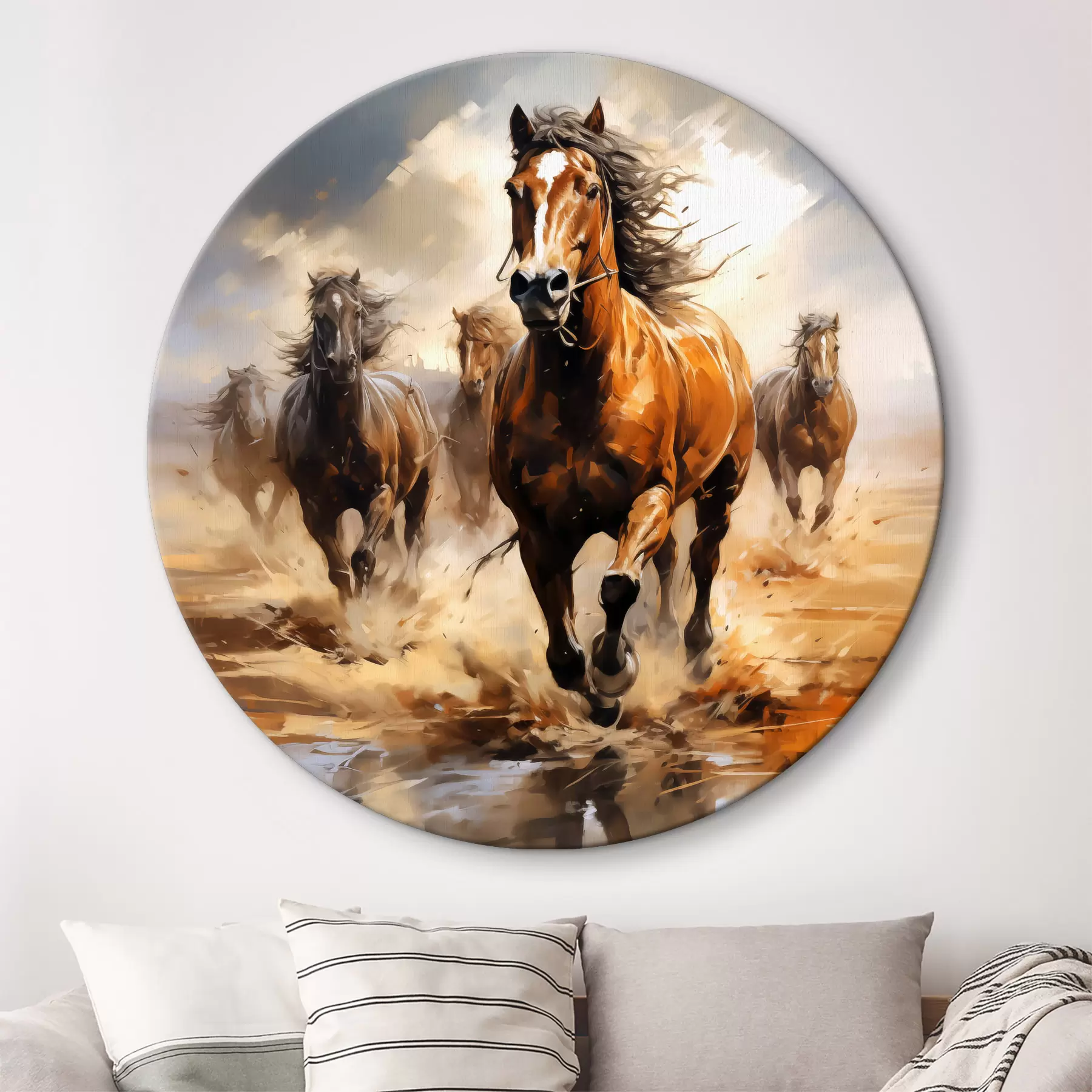 Tablouri Cai galopând pe o pajiște pictură în ulei r39436