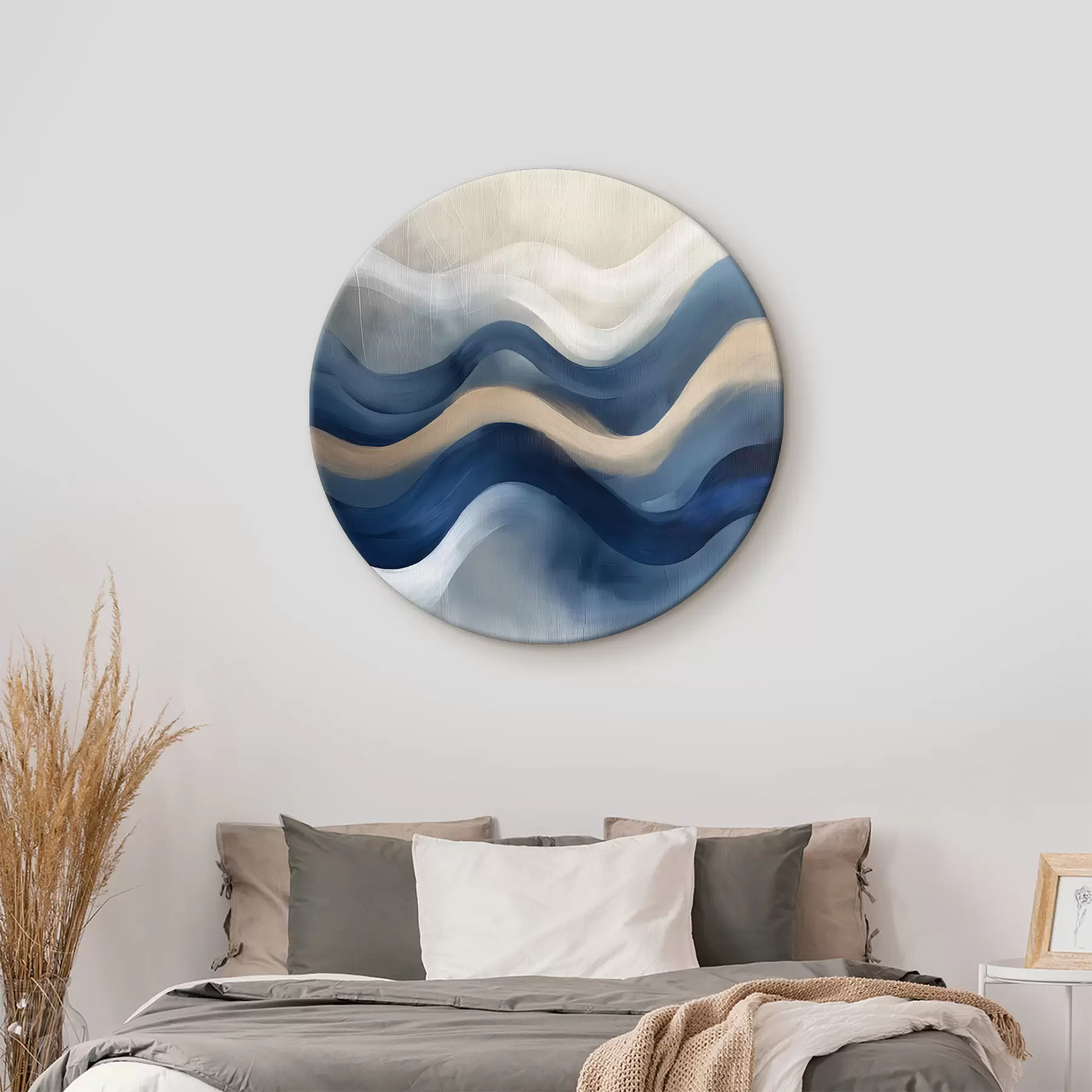 Tablouri albastru - linii bej r40242