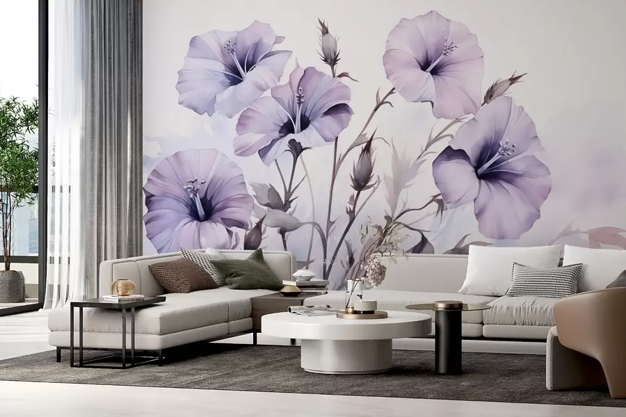 fototapet Petunia flori imitație acuarelă w02466