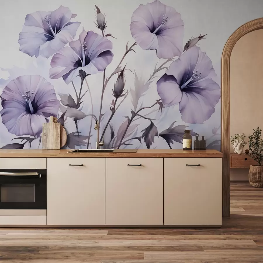 fototapet Petunia flori imitație acuarelă w02466