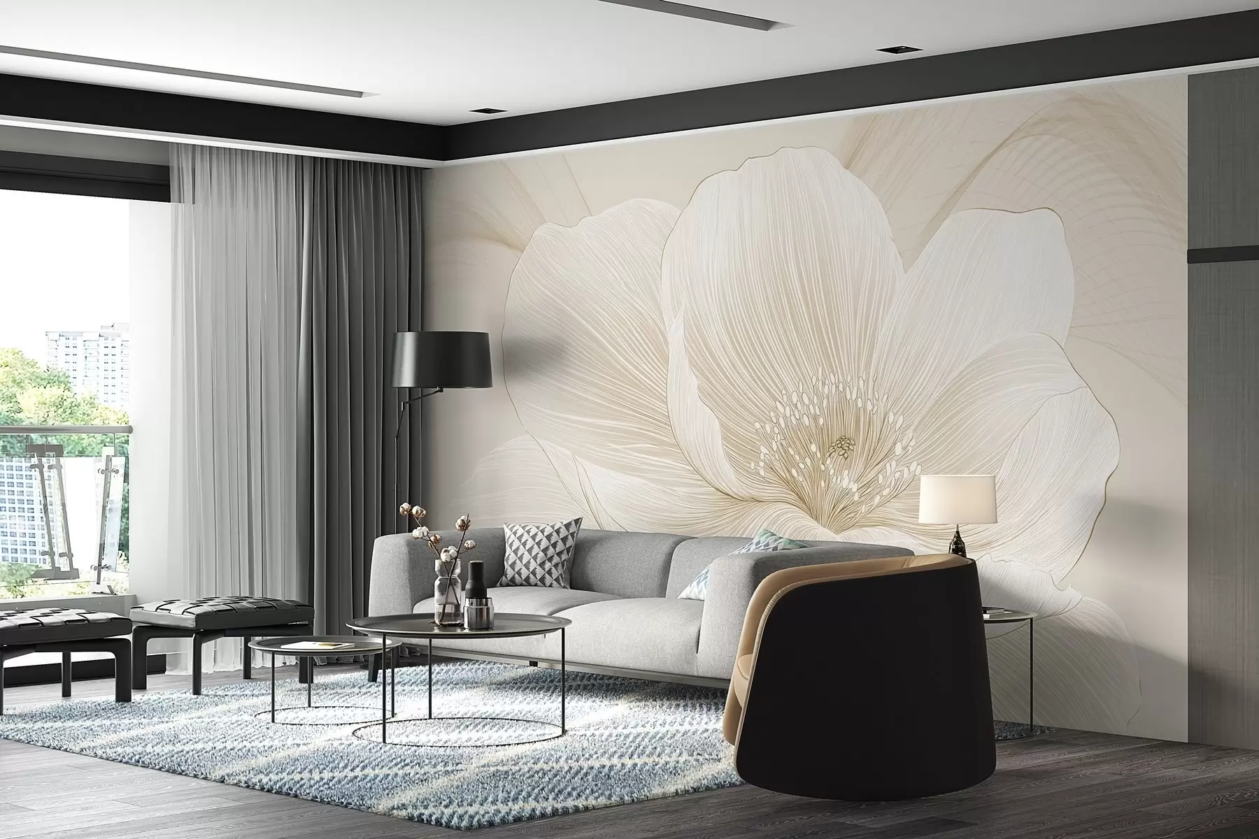 fototapet Floare mare desenată w02511