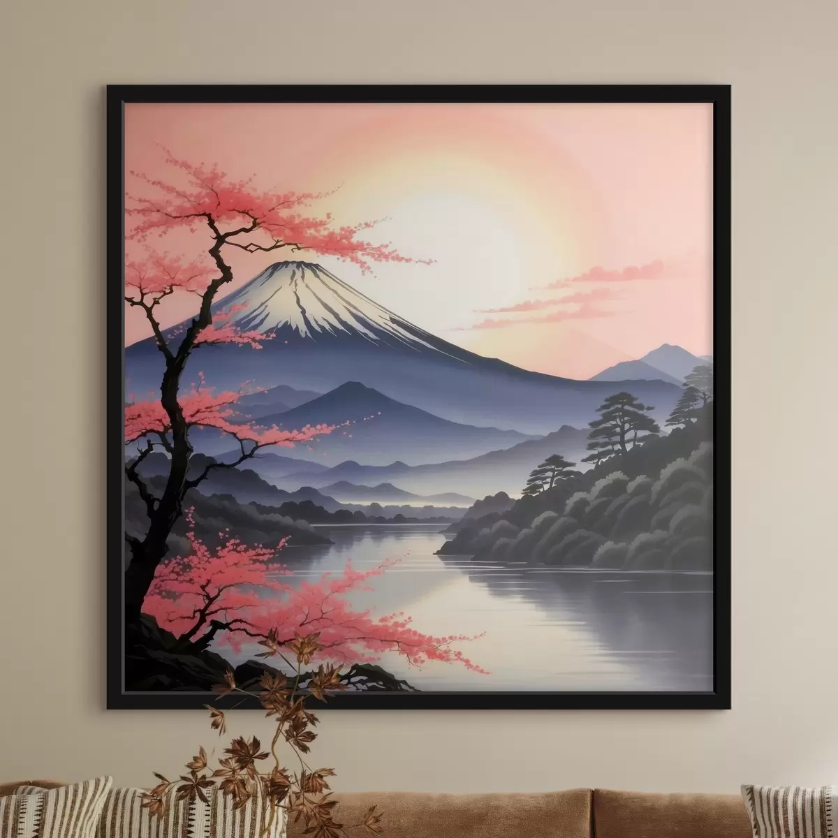 Poster Munte cu lac și copaci f38100