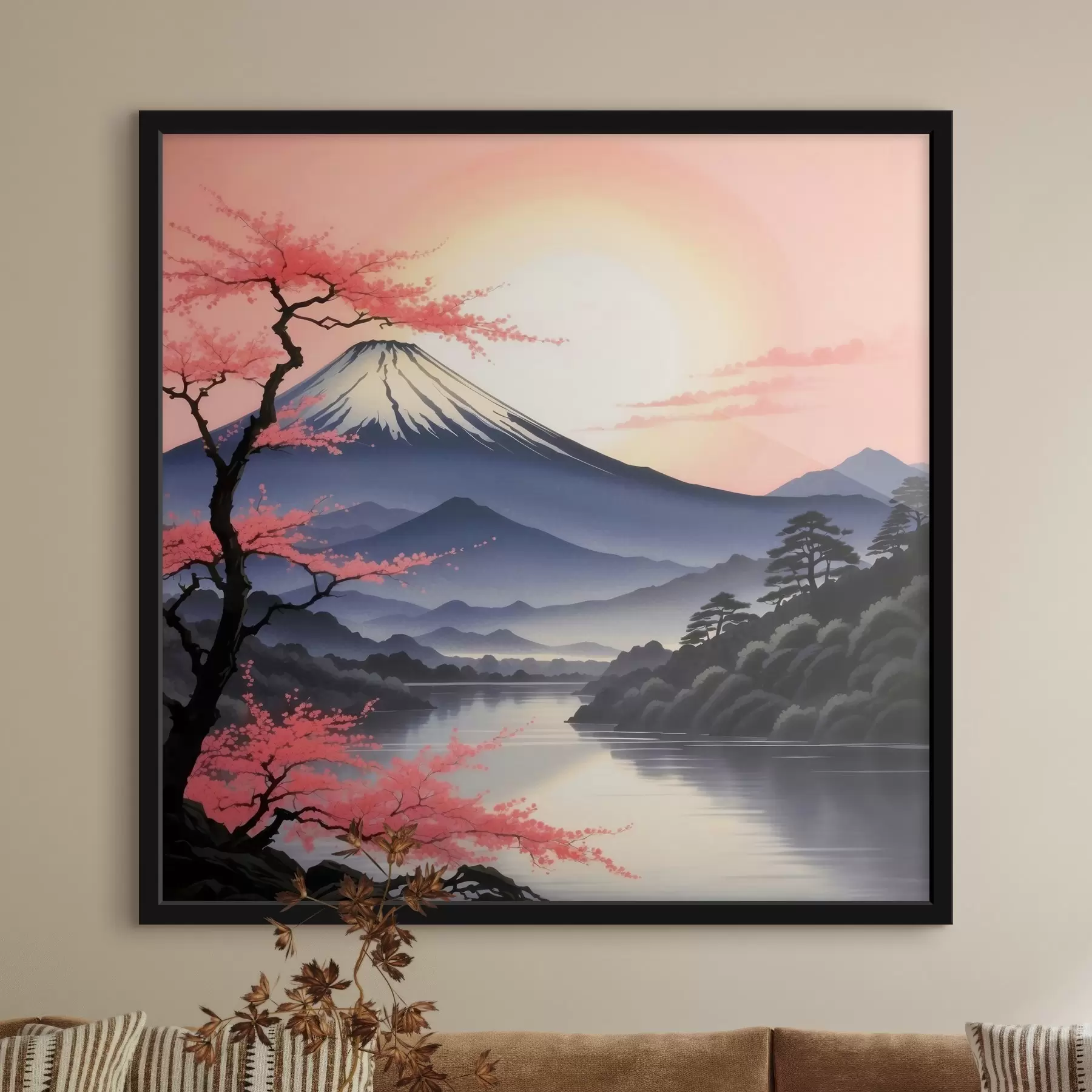 fototapet Munte cu lac și copaci f38100