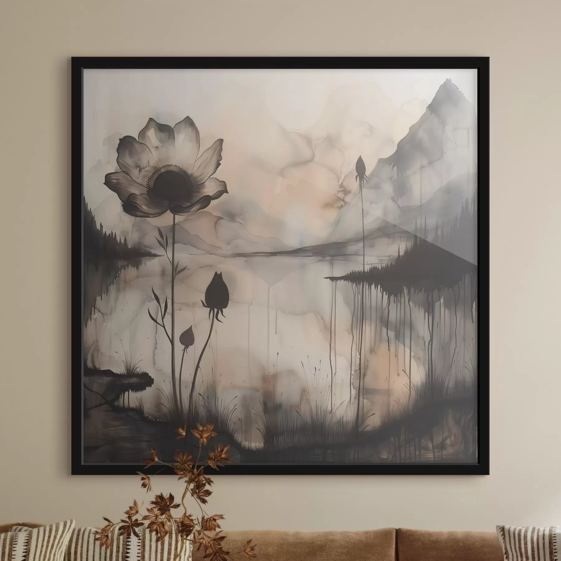 fototapet Imagine de o floare și un lac f38161