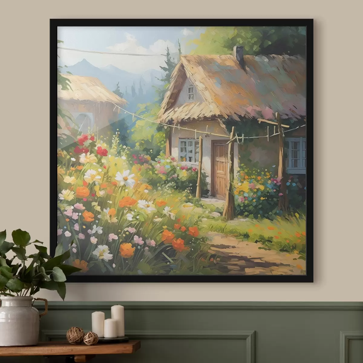 Poster Pictura casa cu flori f38493