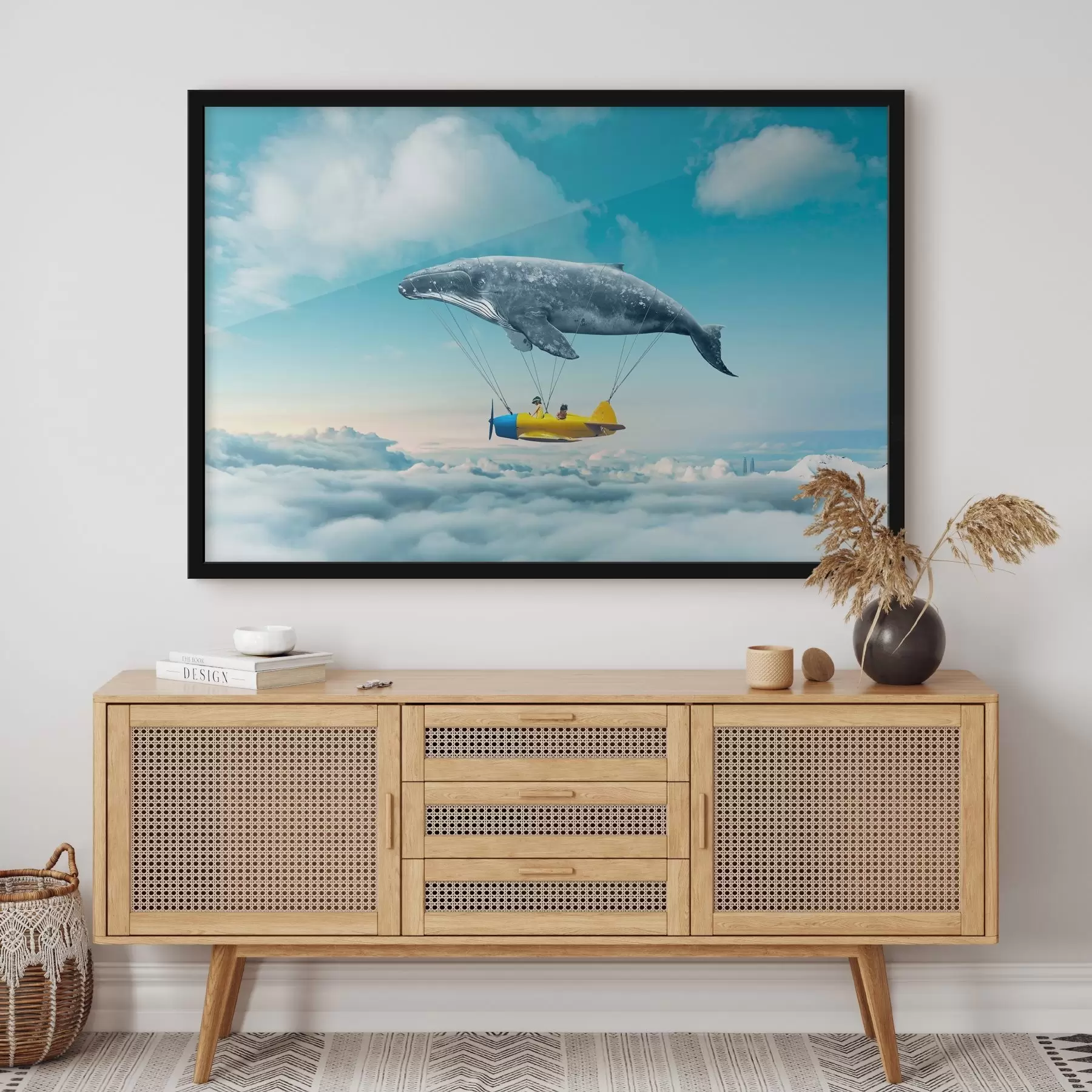 Tablouri Balenă și balenă atașate la un avion mic f36701