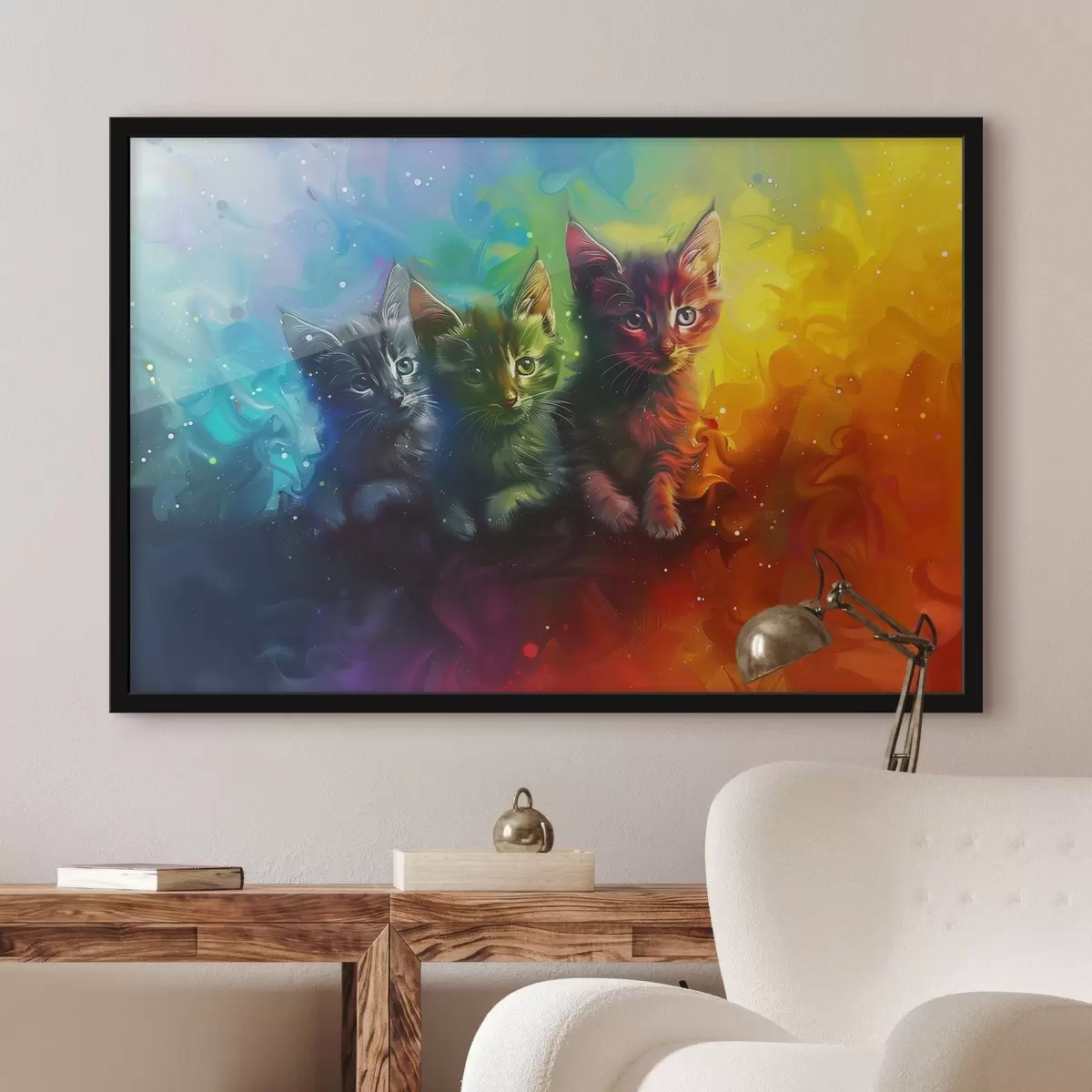 Poster Pisoi colorați într-o lume abstractă f39083