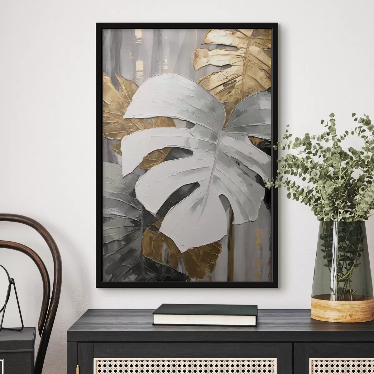 Poster Texturi contrastante ale frunzelor metalice f36245